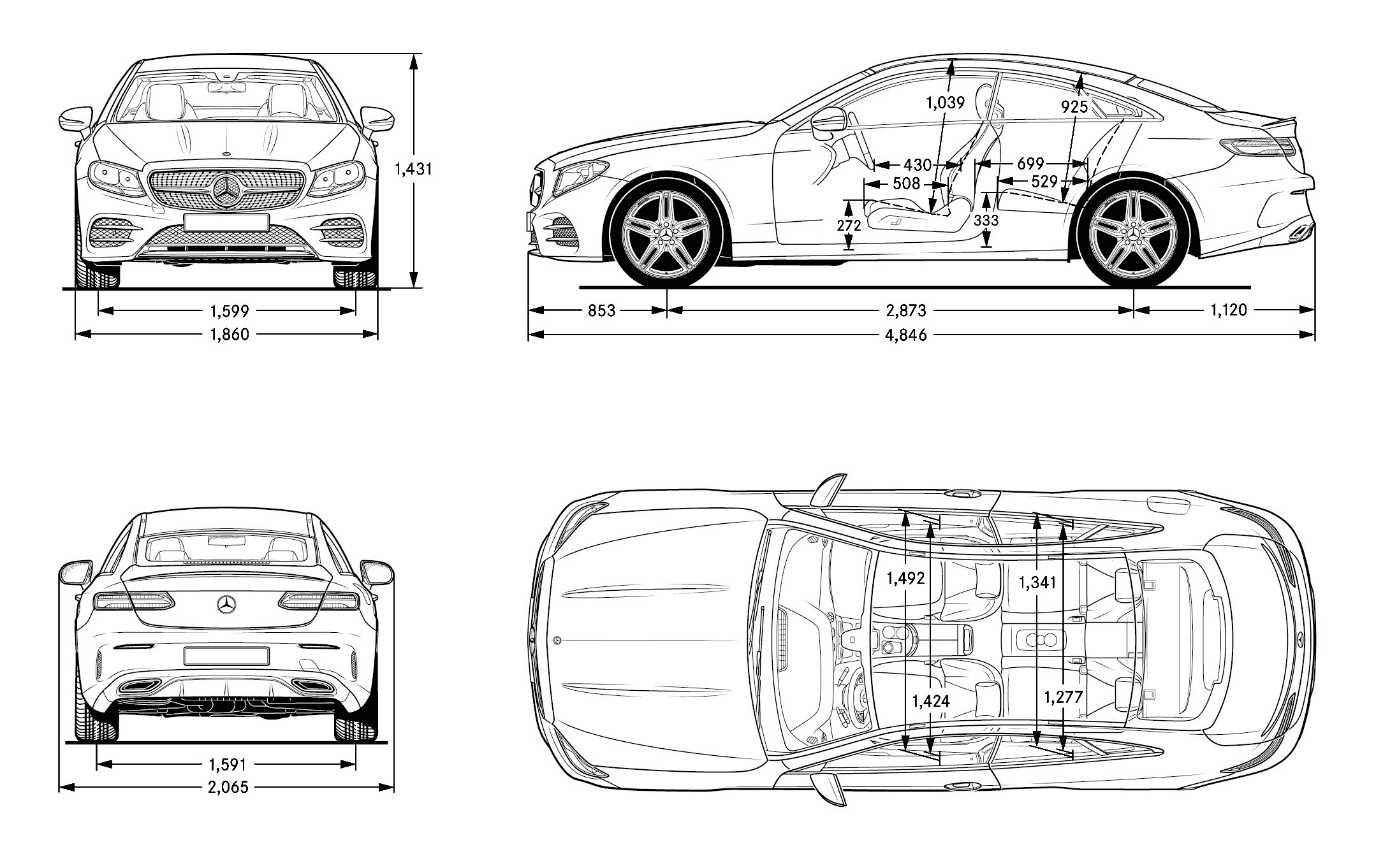 Mercedes Benz E-class C238 blueprint