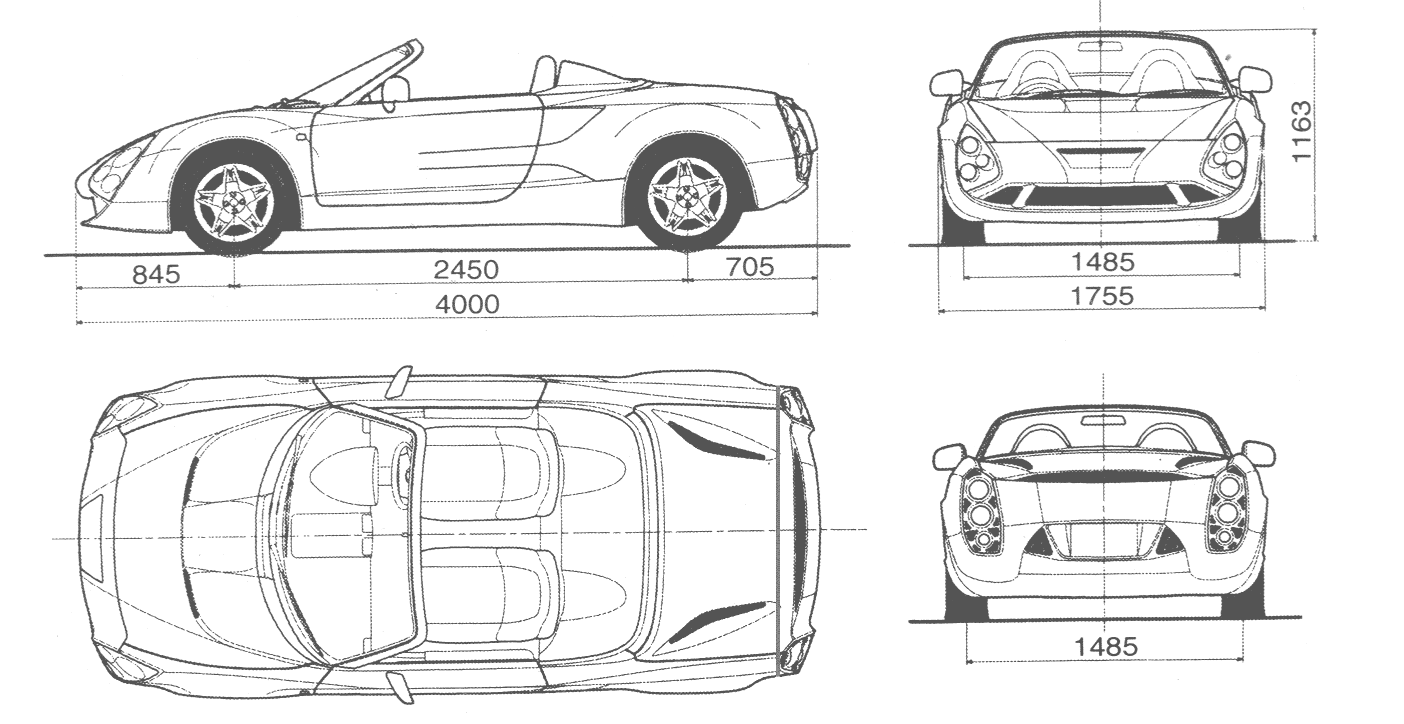 Toyota VM180 Zagato blueprint