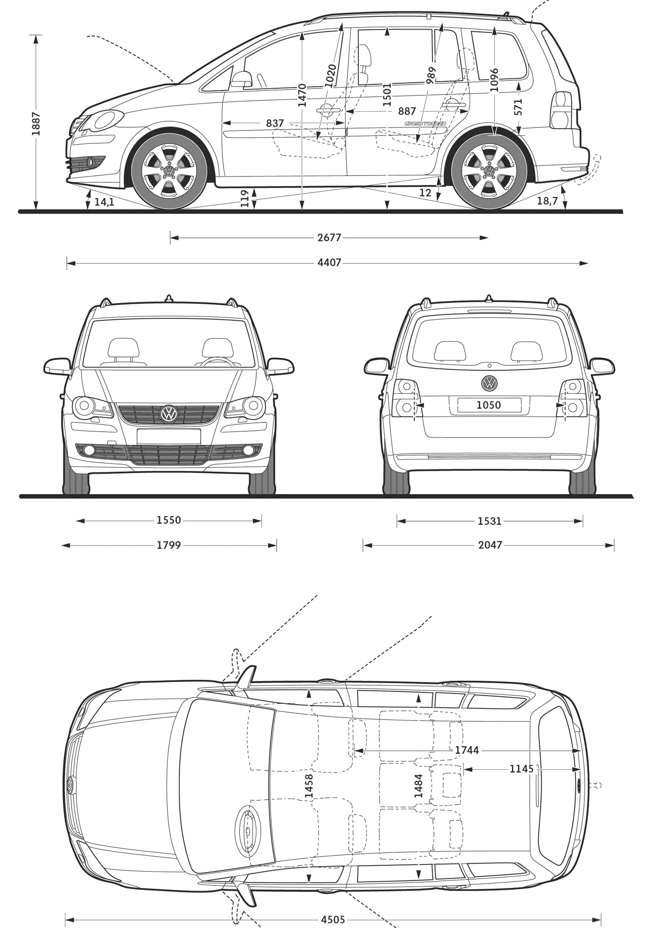 Volkswagen Cross Touran blueprint