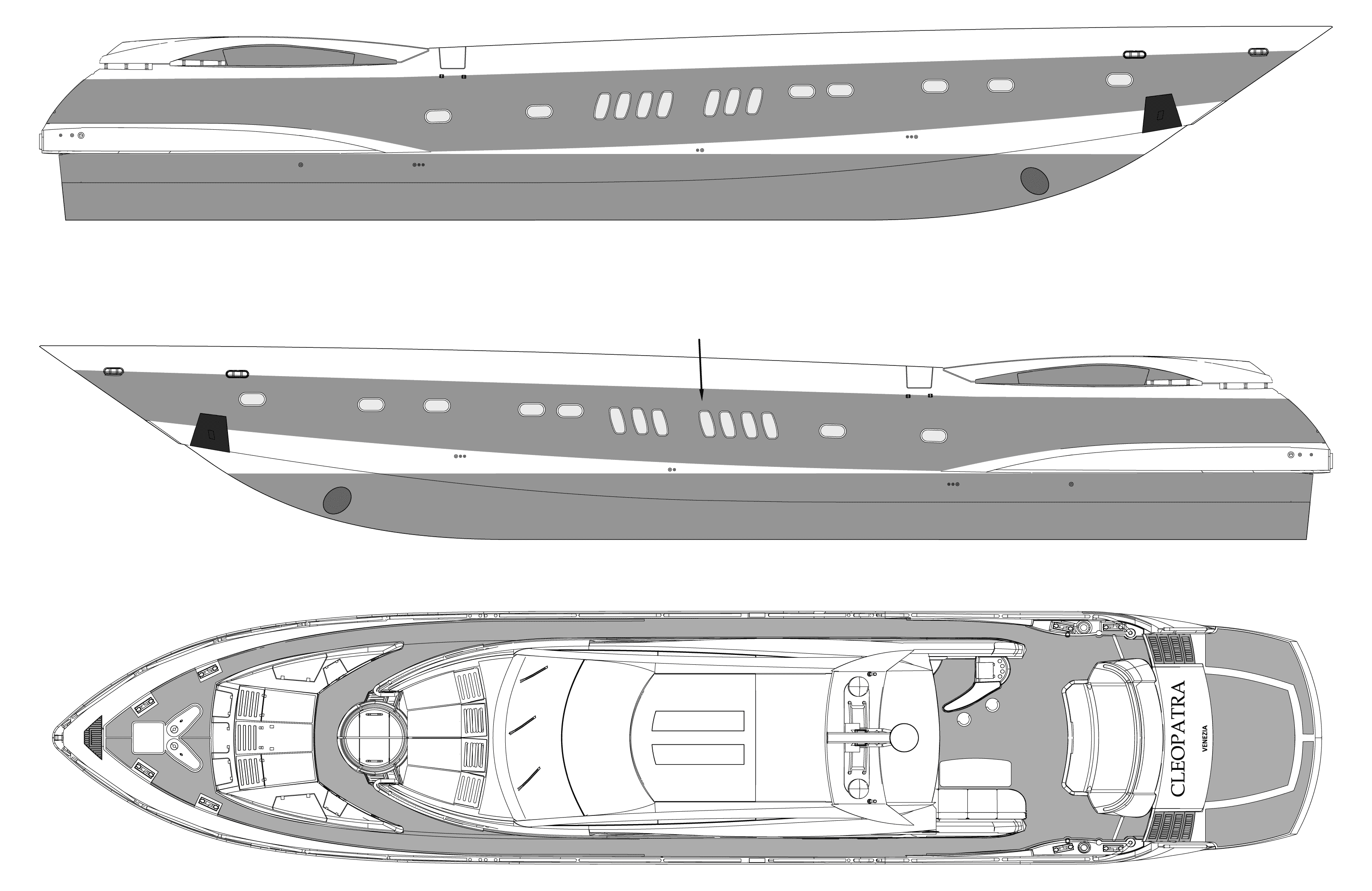 Motor boat Cleopatra blueprint