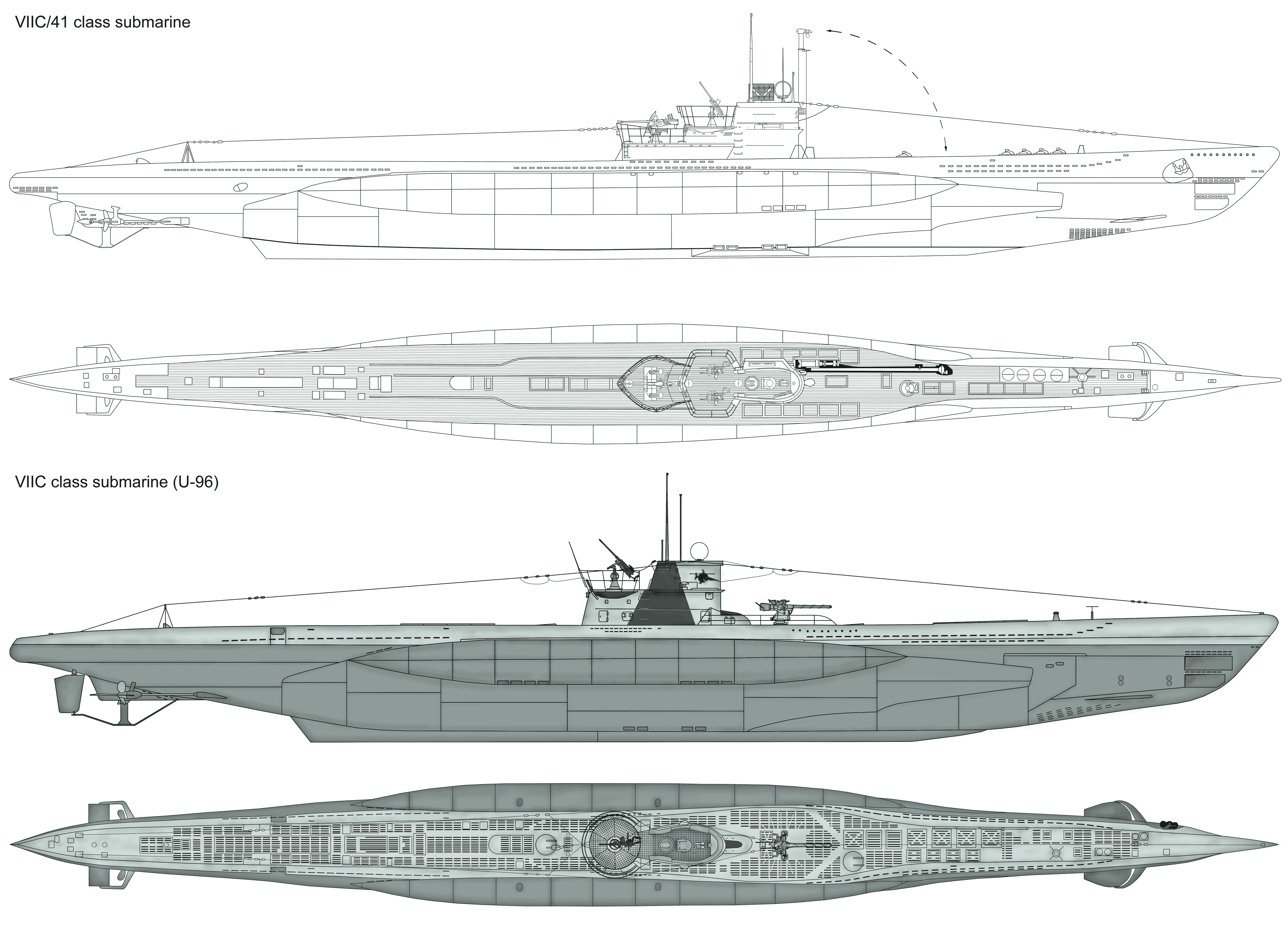 U-96 German submarine blueprint