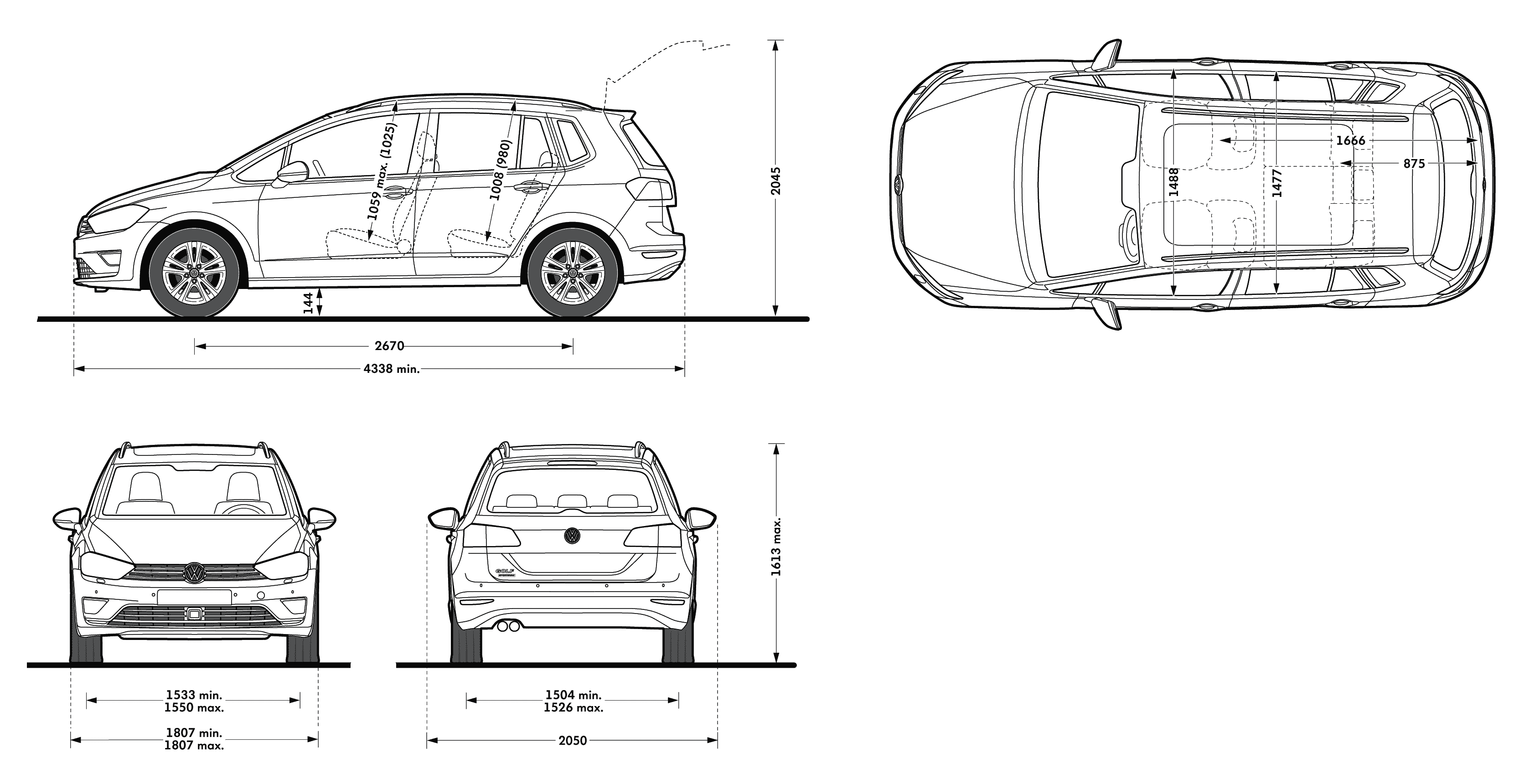 Volkswagen Golf Sportsvan blueprint