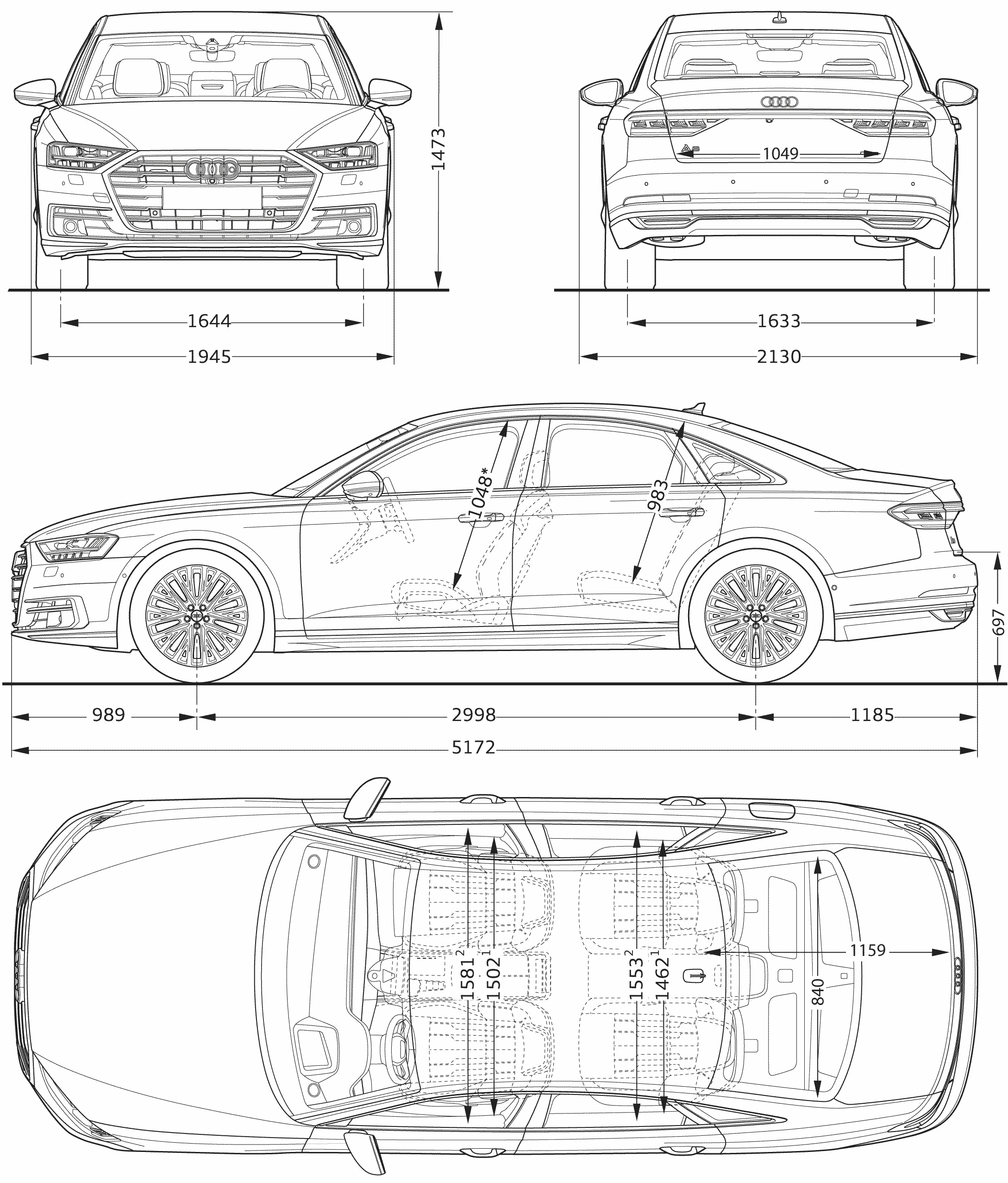 Audi A8 blueprint