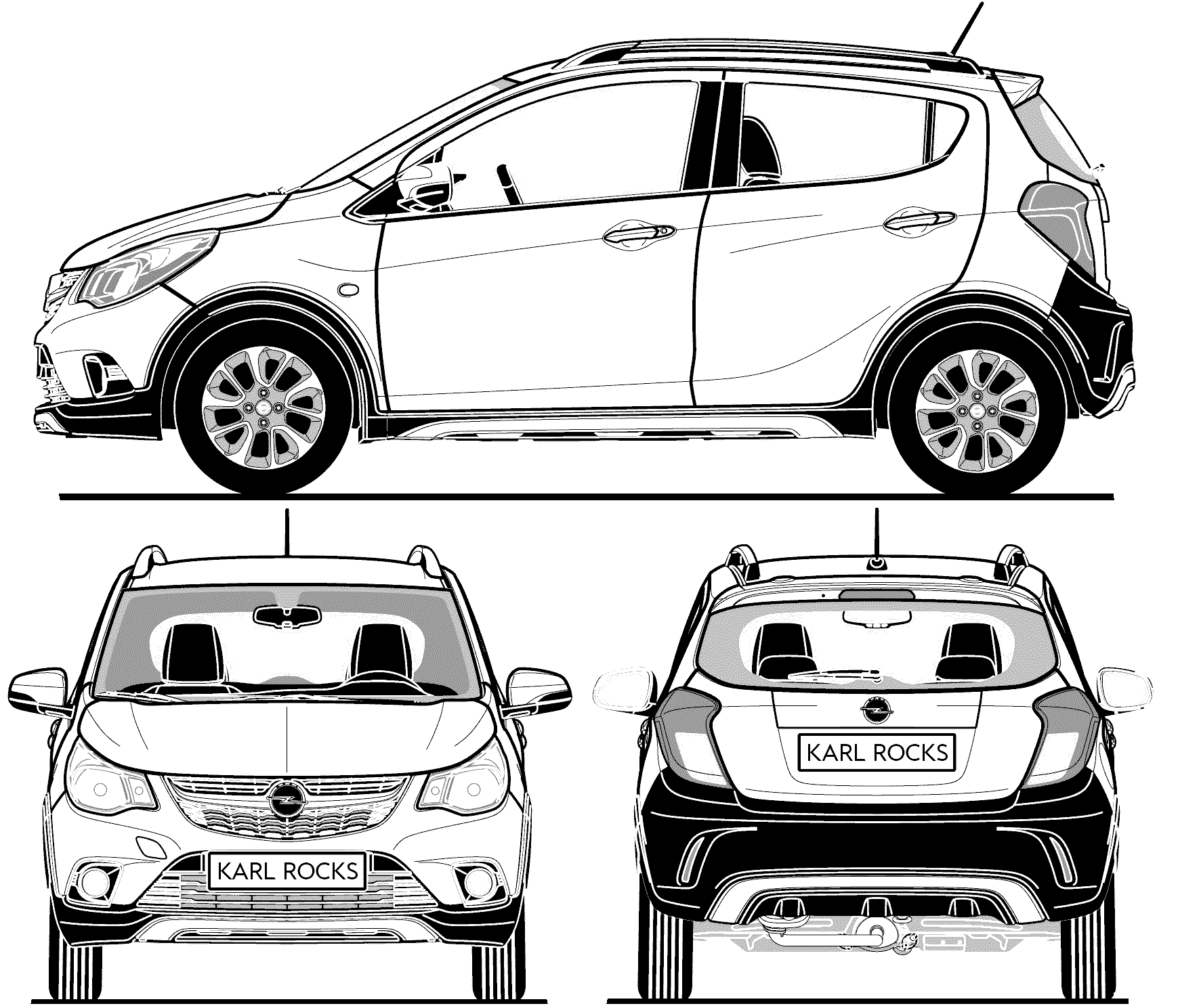 Opel Karl Rocks blueprint