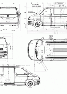 Volkswagen Transporter T6 blueprint