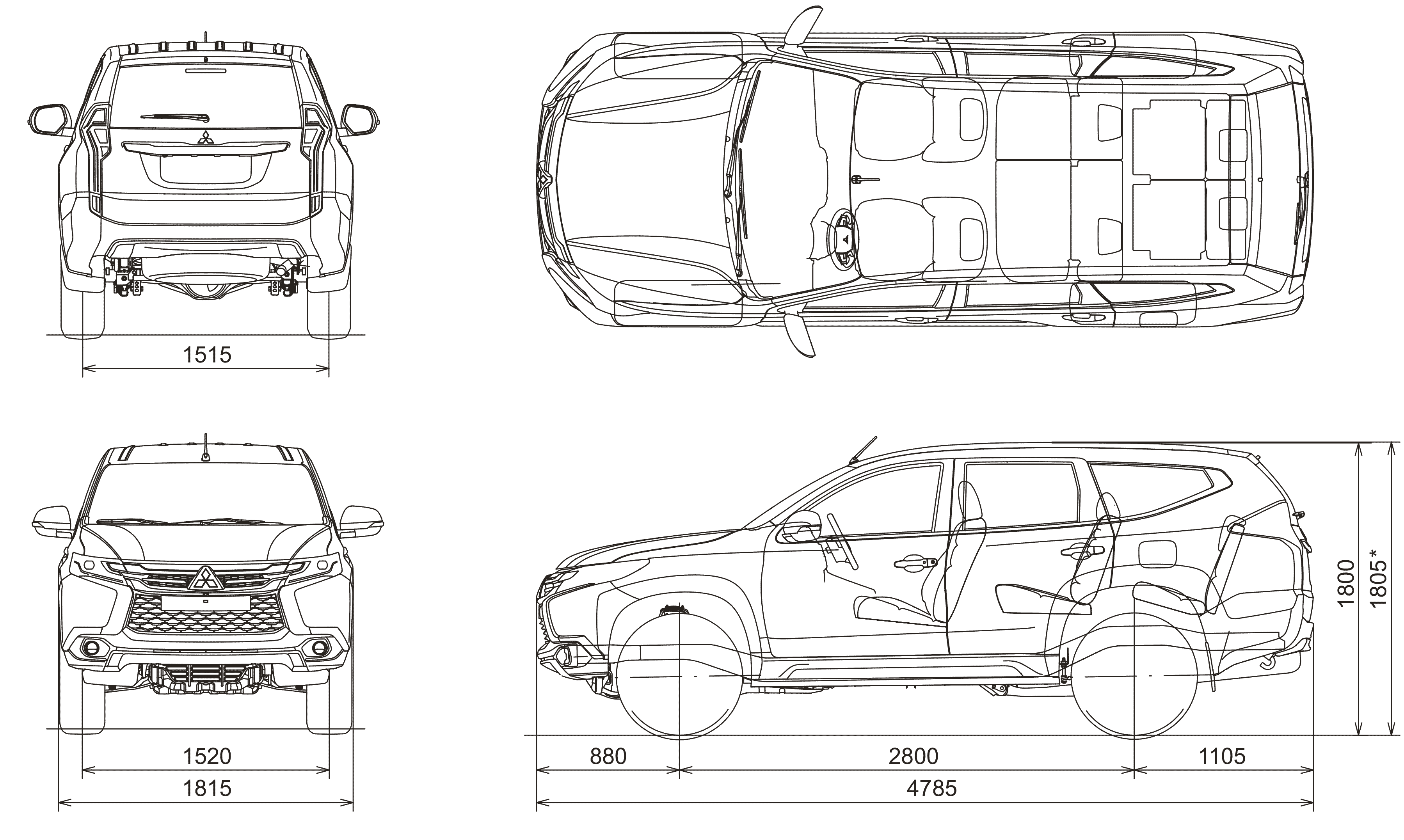 Mitsubishi Pajero Sport blueprint