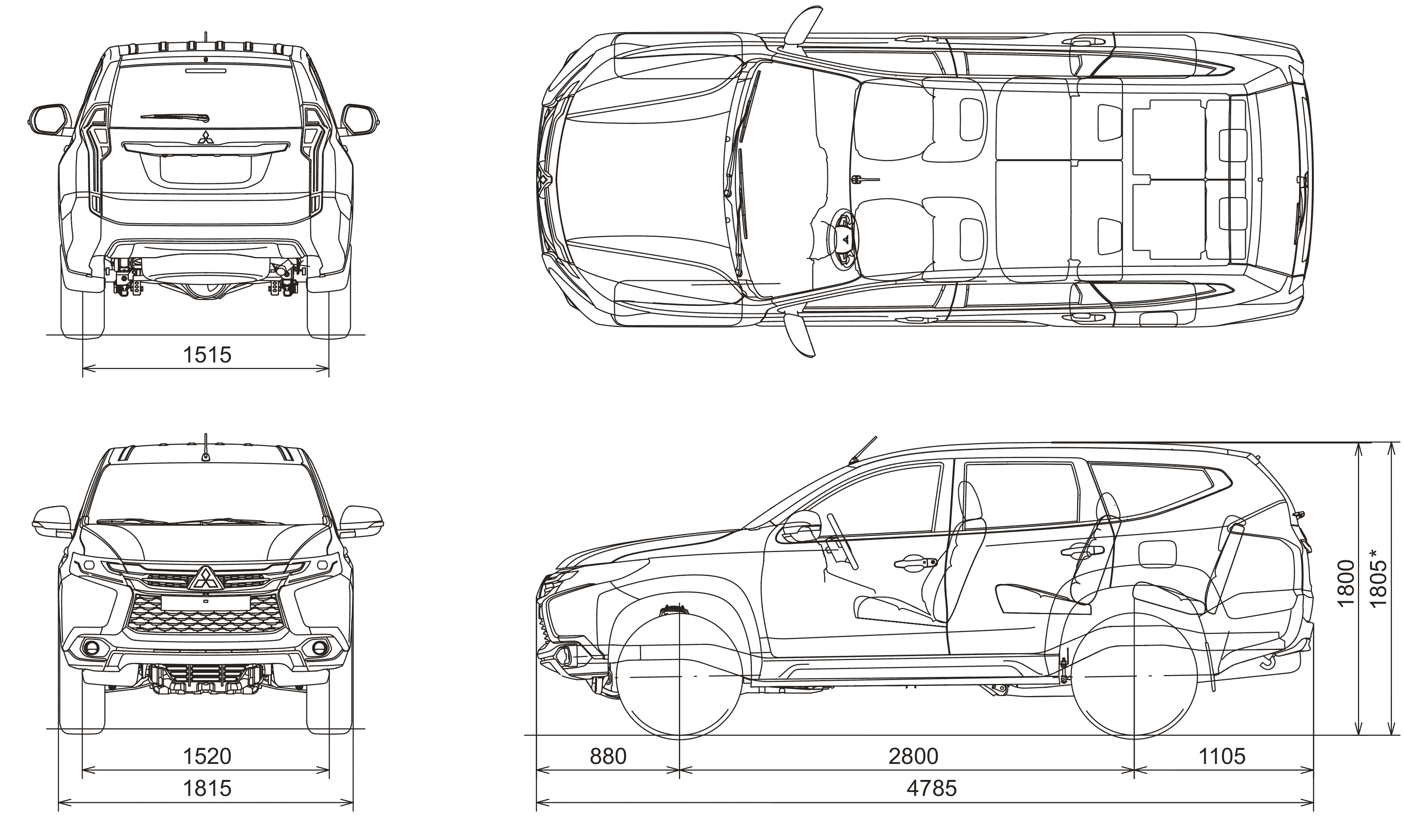 Длина мицубиси. Mitsubishi Outlander 2021 габариты. Митсубиси Аутлендер 2016 габариты. Mitsubishi Pajero Sport 2016 габариты. Mitsubishi Pajero Sport 3 габариты.