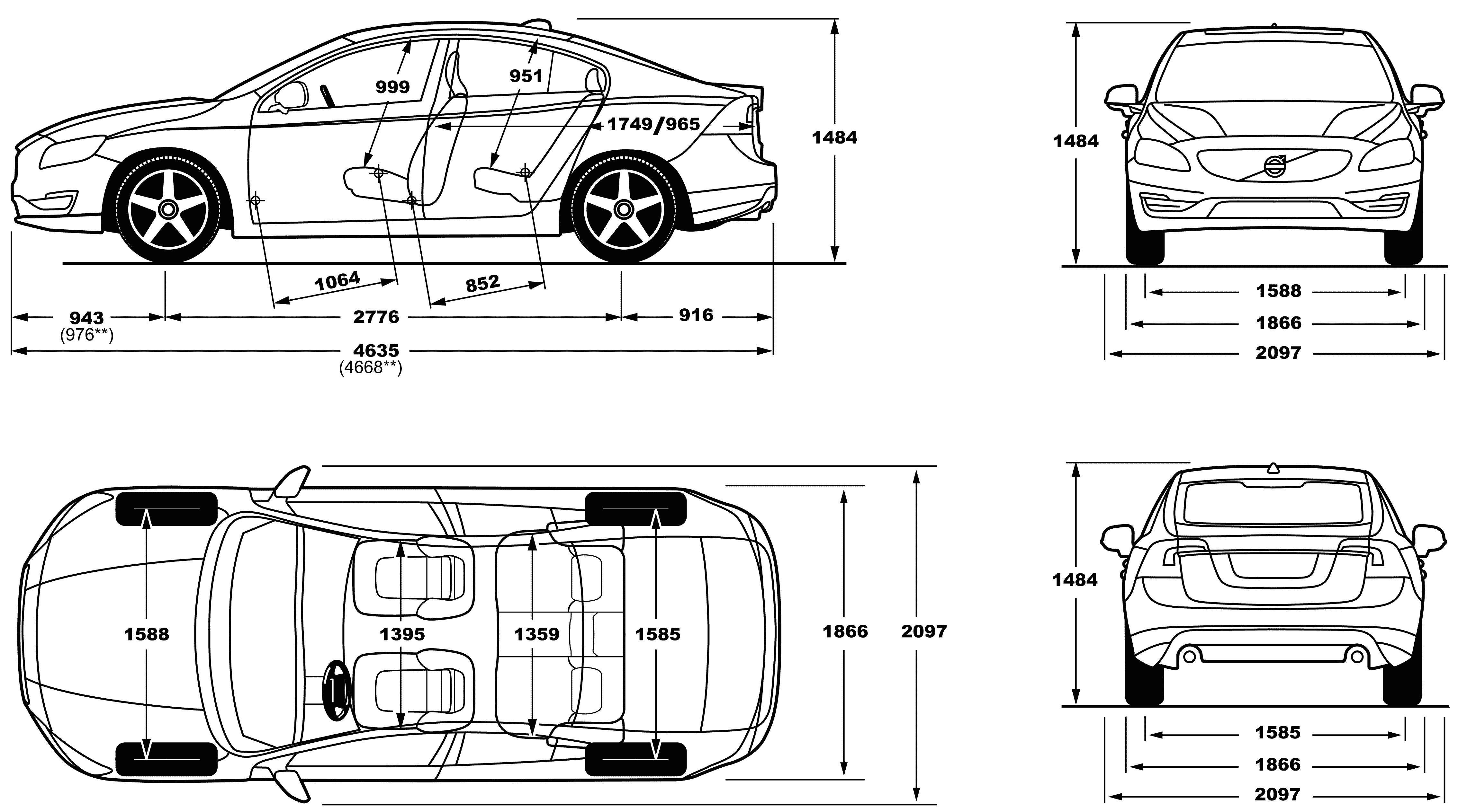 Volvo S60 blueprint