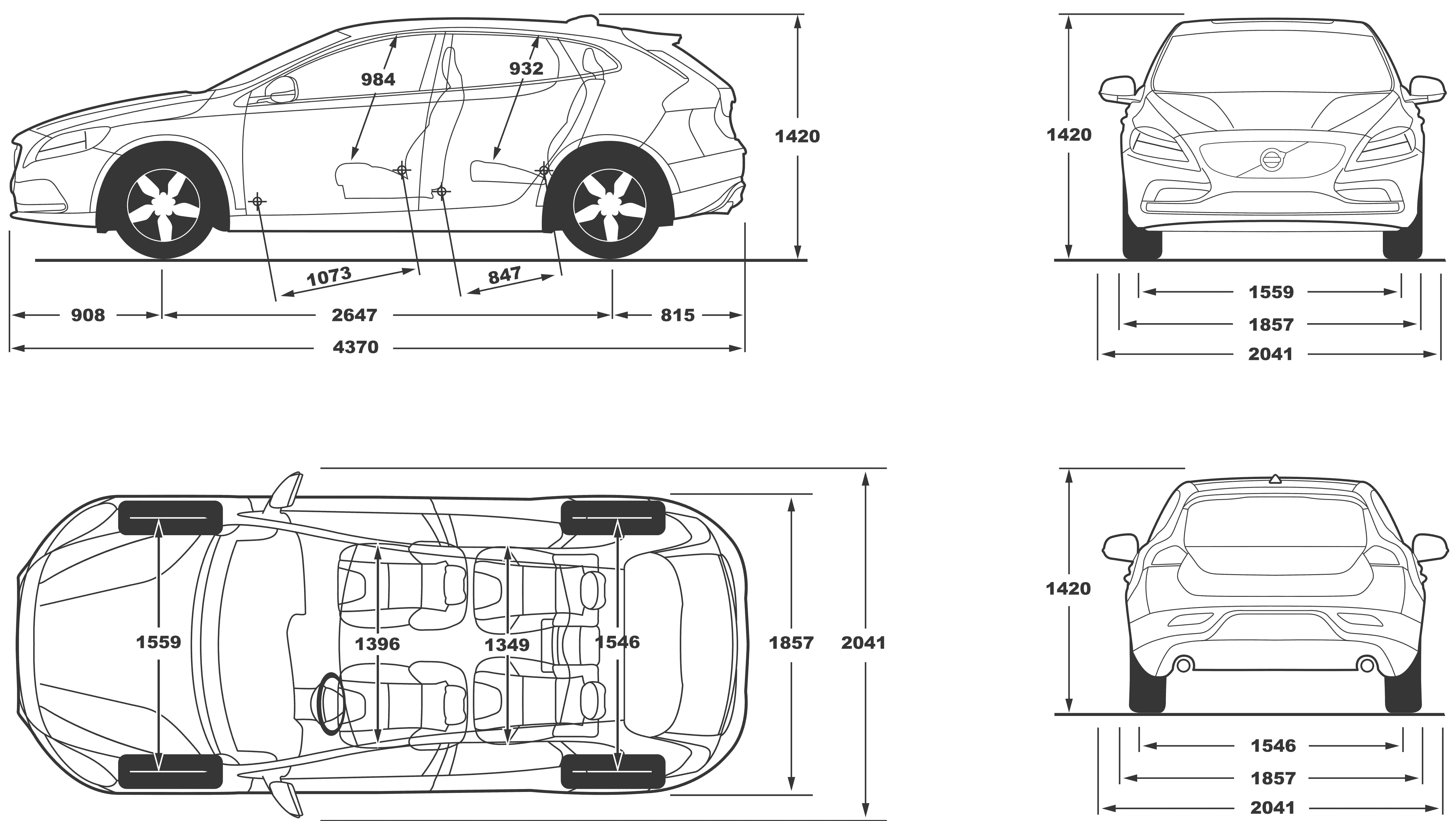 Volvo V40 blueprint