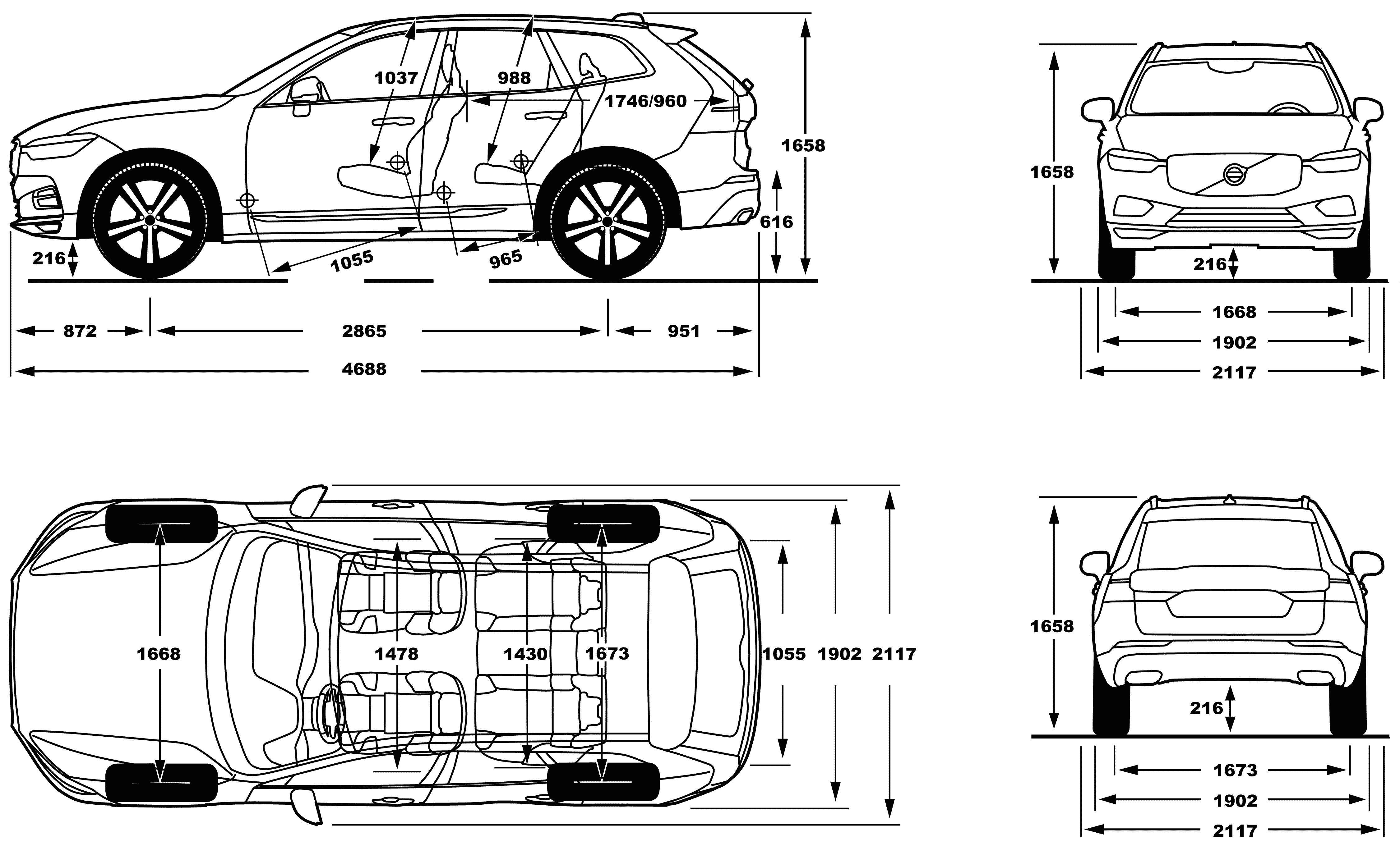 Volvo XC60 blueprint