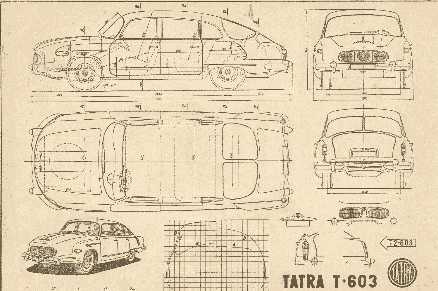 Tatra 603 blueprint