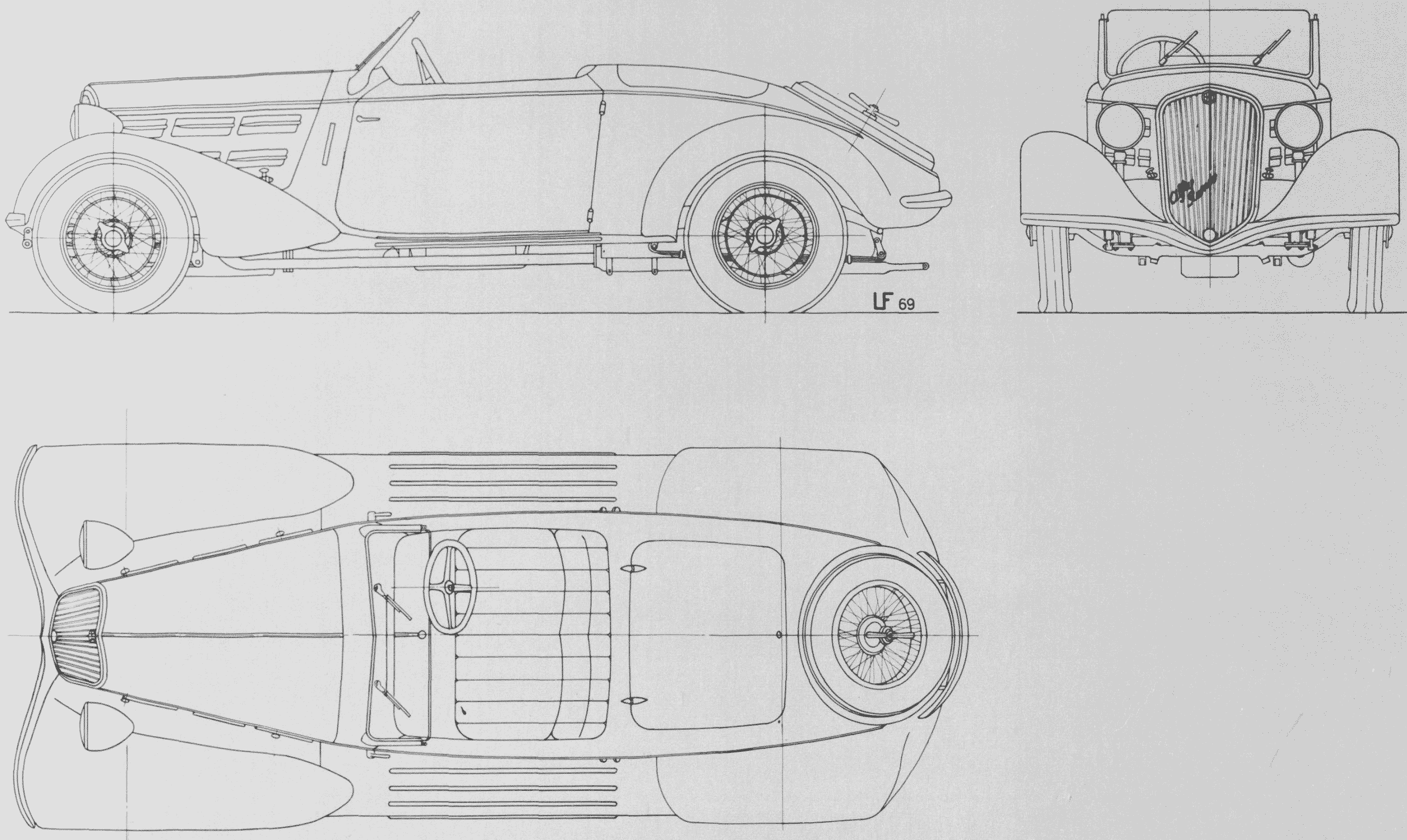 Alfa Romeo 6C 2300 Spider blueprint