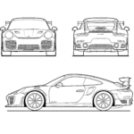 Porsche 911 GT2 blueprint