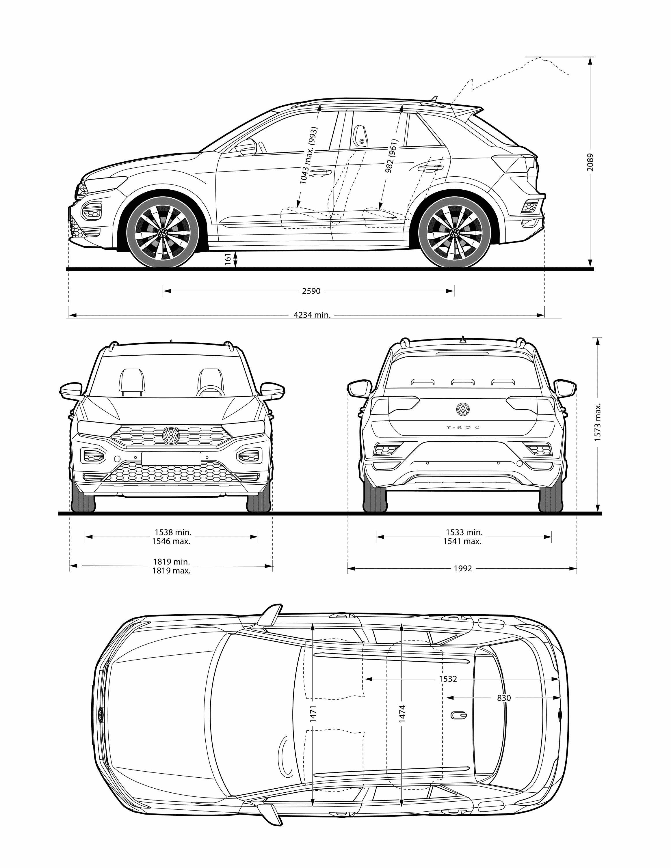 Volkswagen T-Roc blueprint