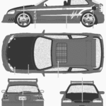 Honda Civic racing car blueprint