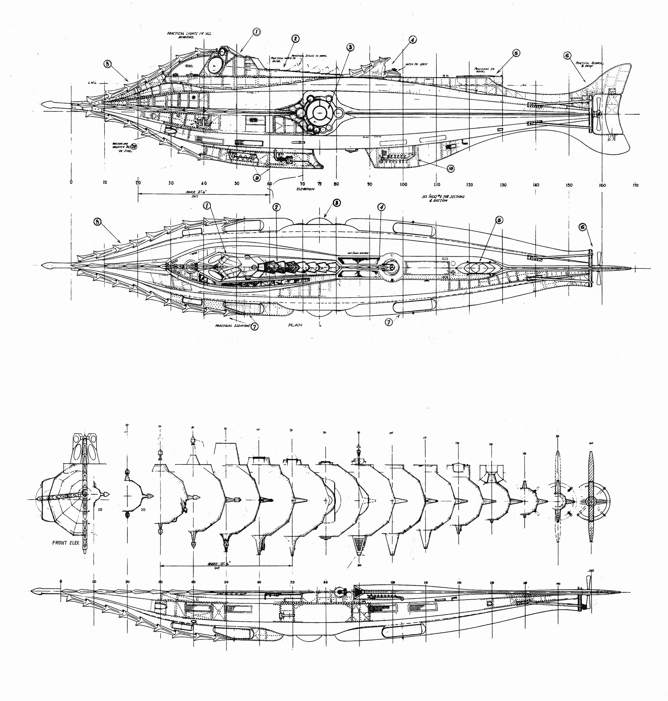 Disney Nautilus submarine blueprint