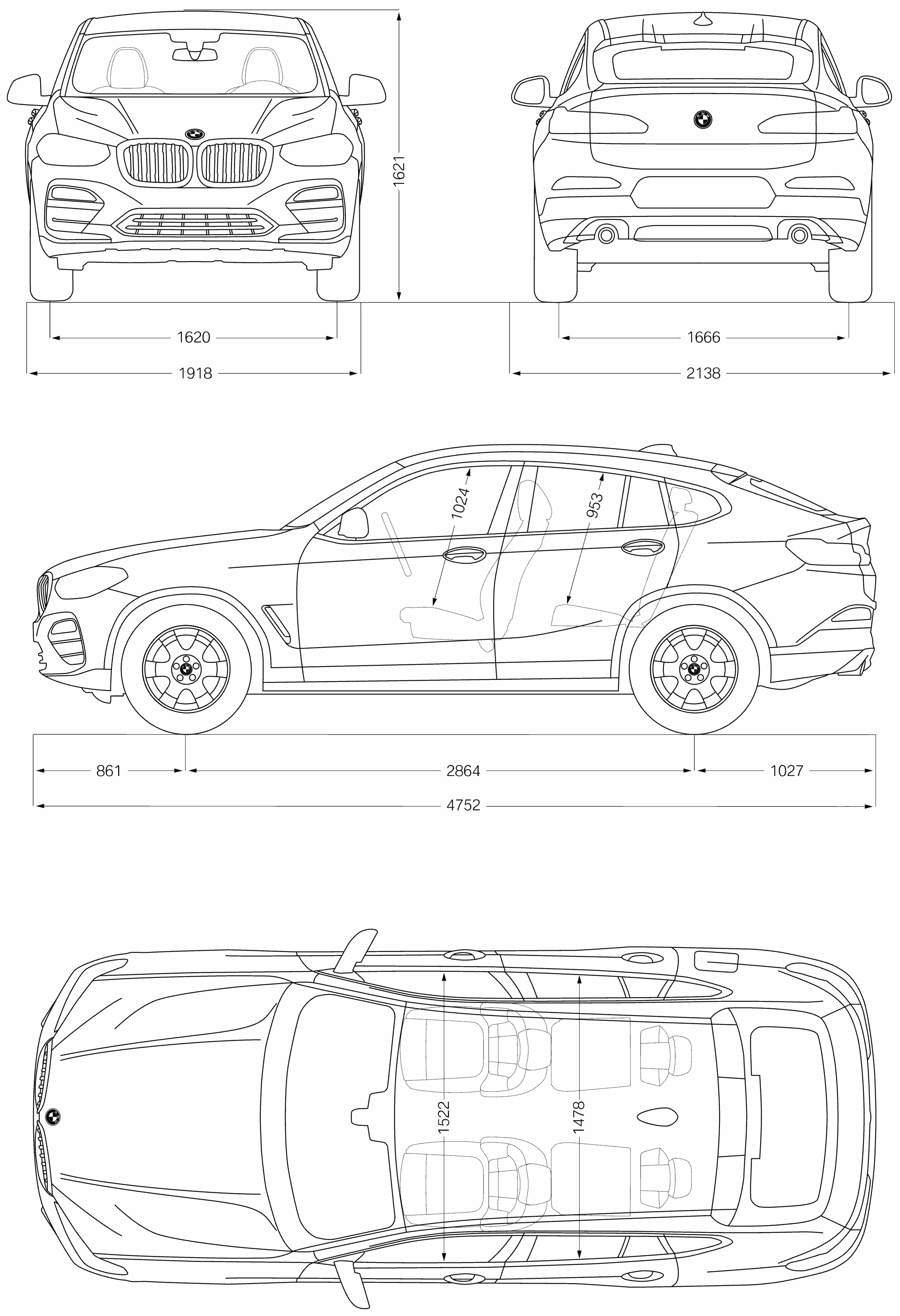 BMW X4 2018 blueprint