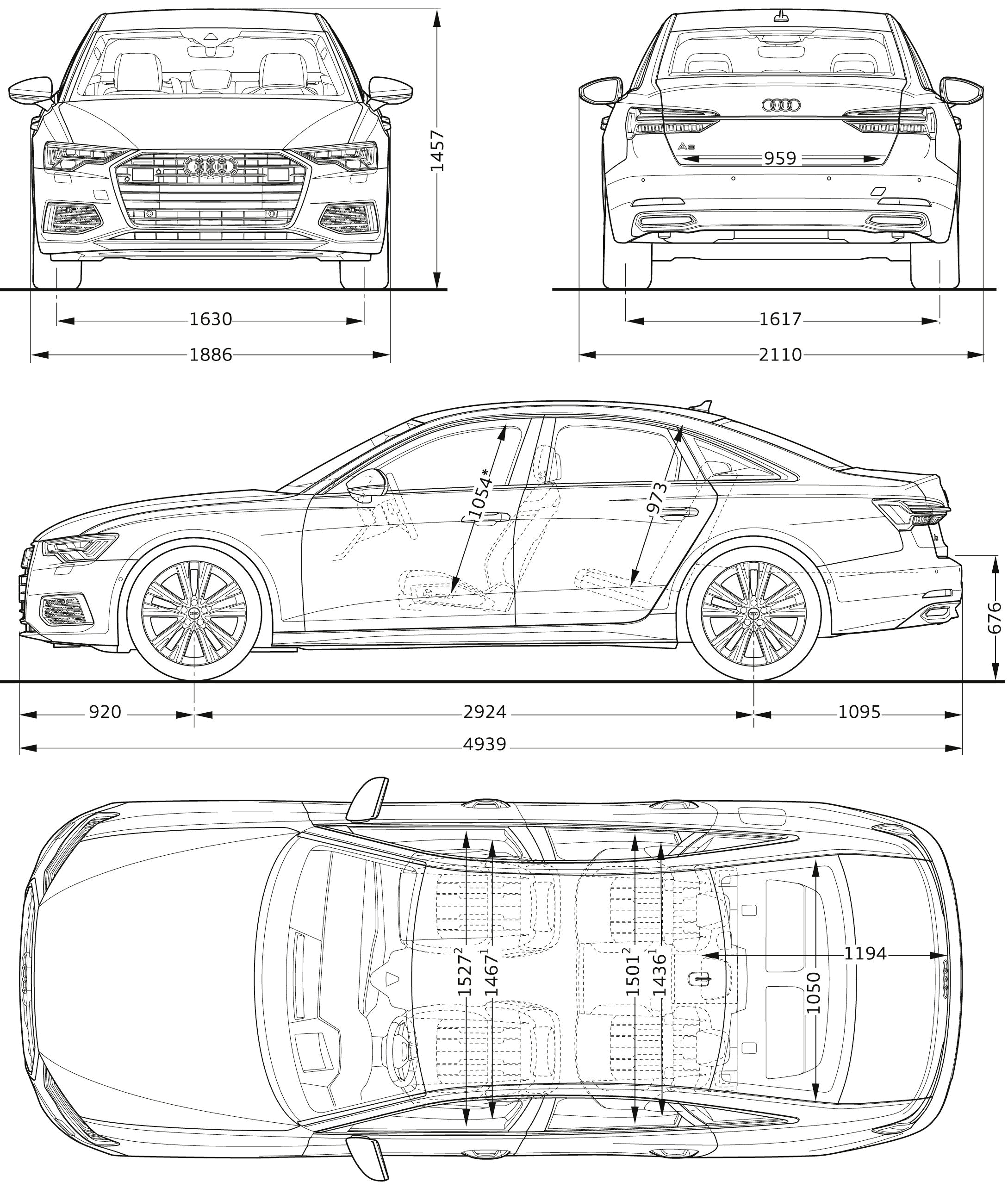 Audi A6 2018 blueprint