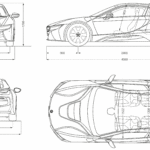 BMW i8 2018 blueprint