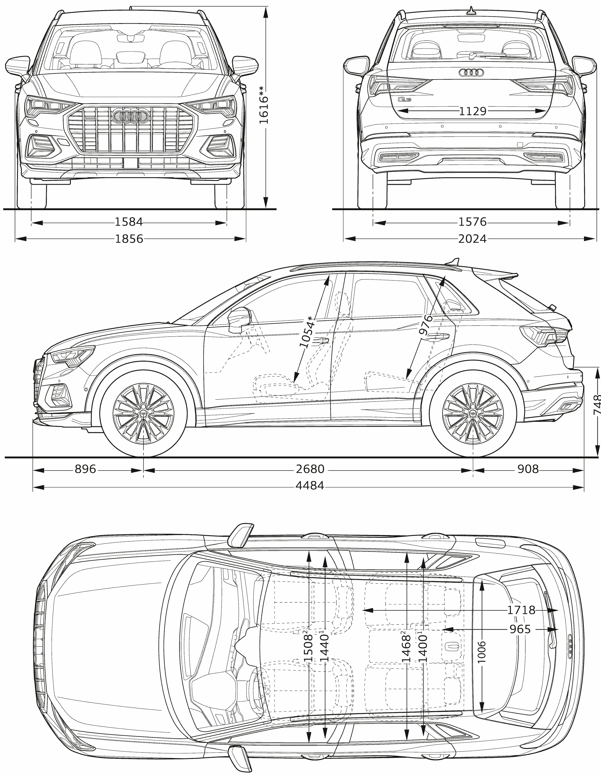 Audi Q3 blueprint