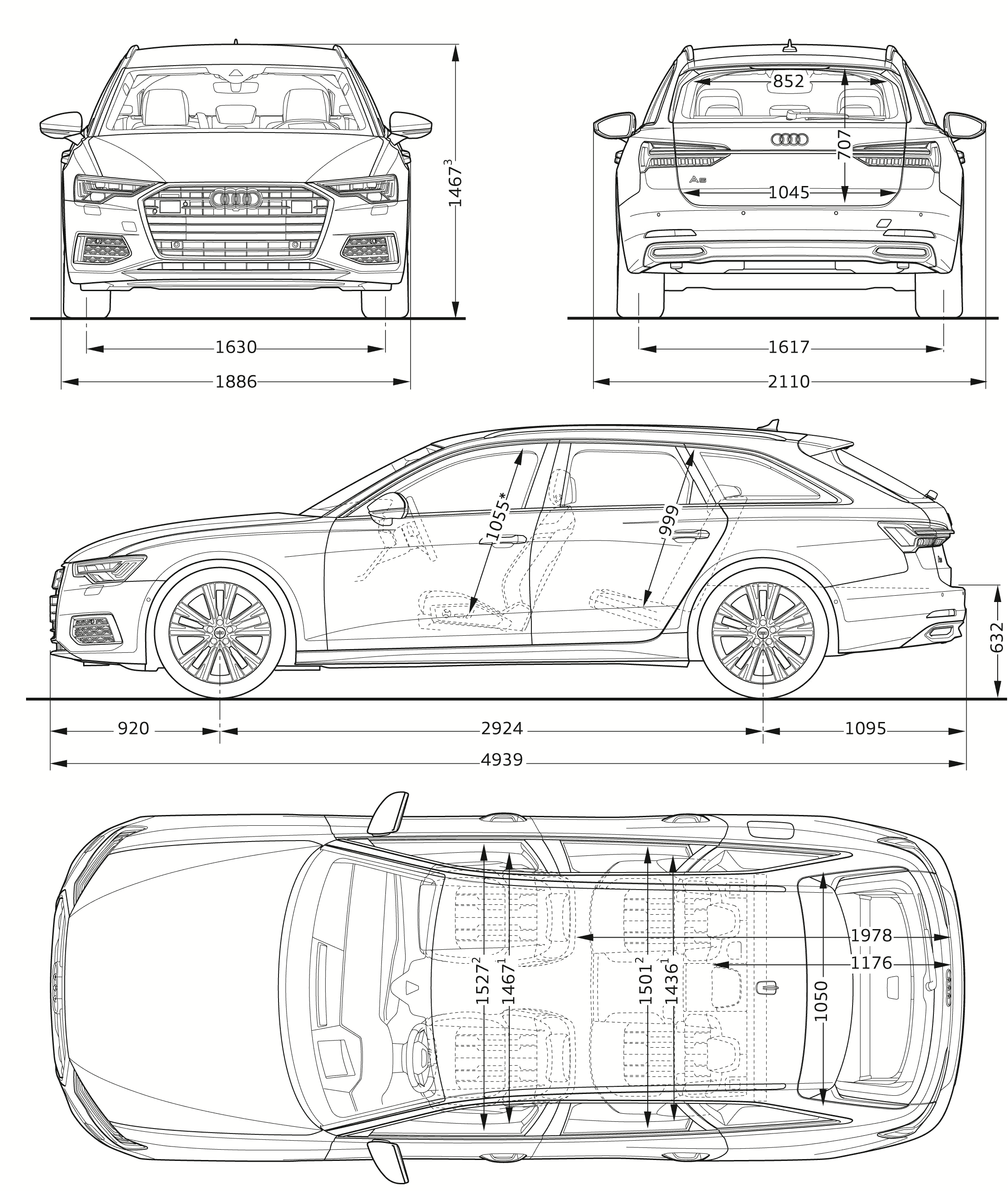 Audi A6 Avant blueprint