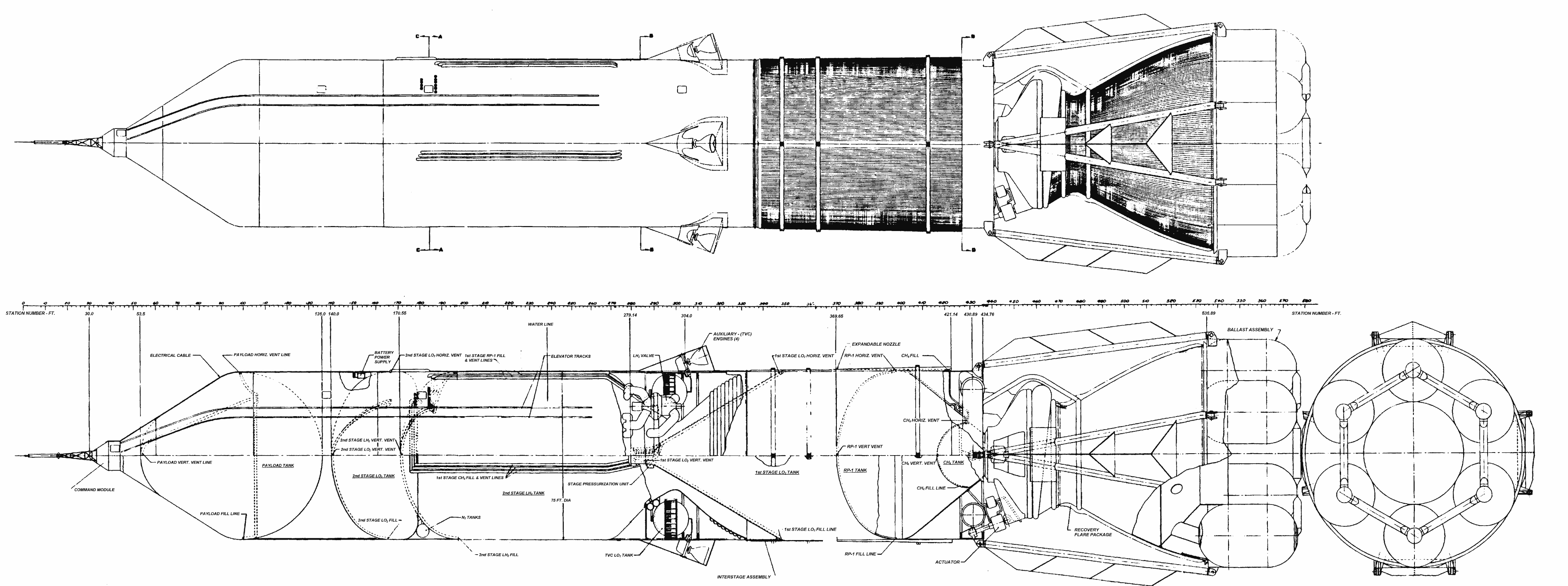 Sea Dragon rocket blueprint
