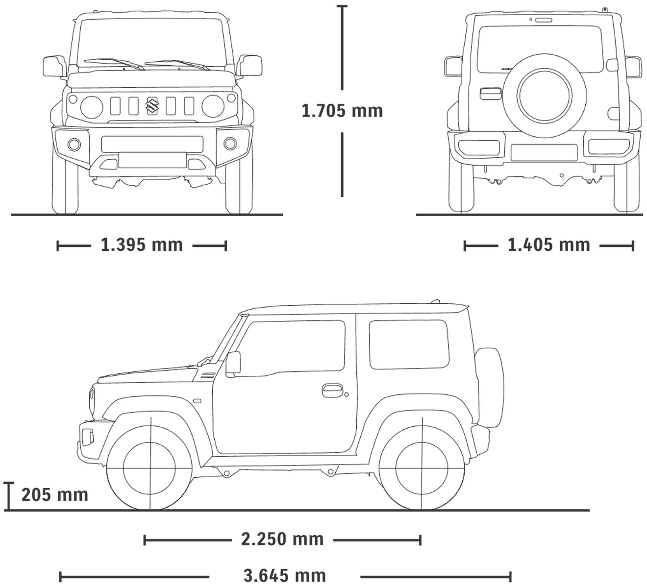 Suzuki Jimny 2018 blueprint