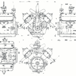 Mercedes M160 V8 engine blueprint