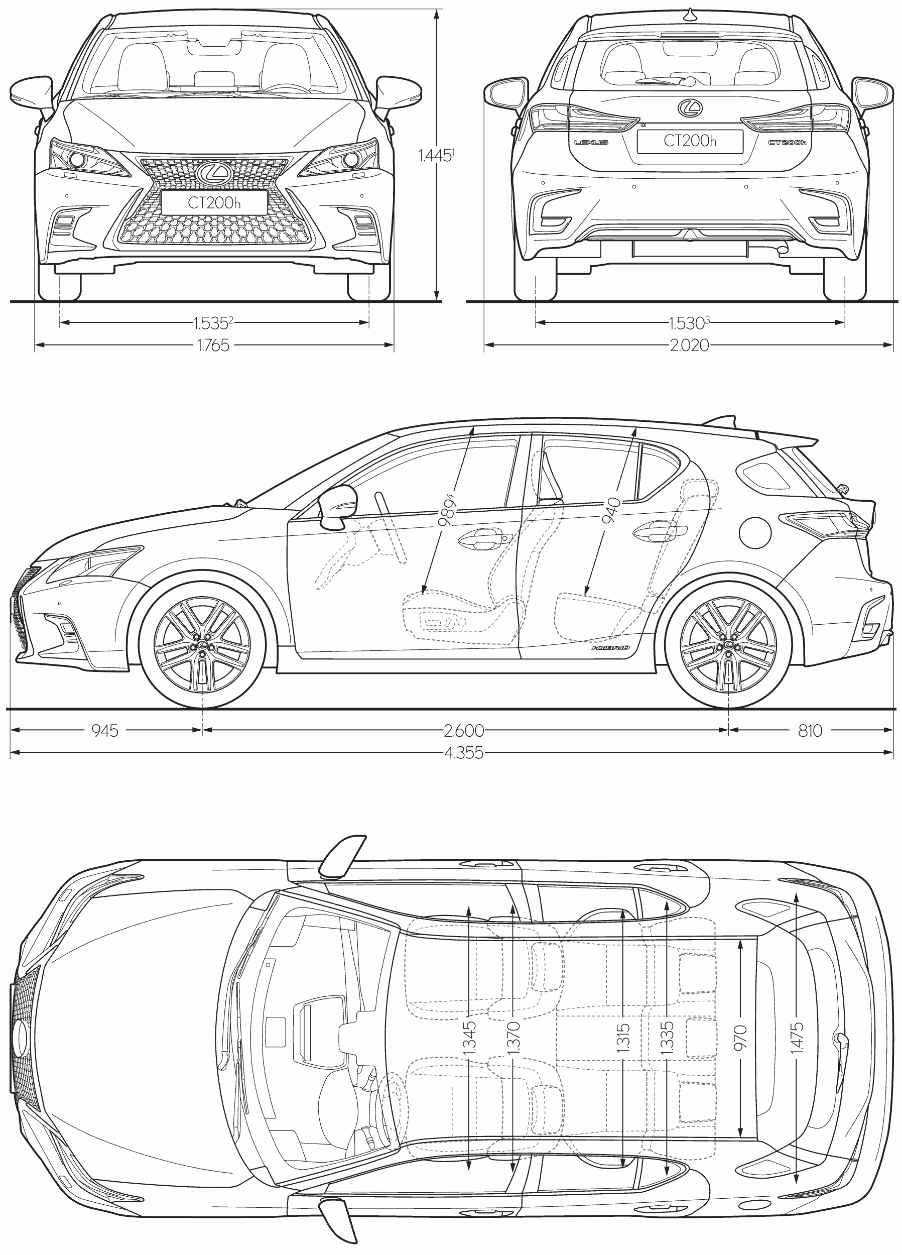 Lexus CT 2019 blueprint