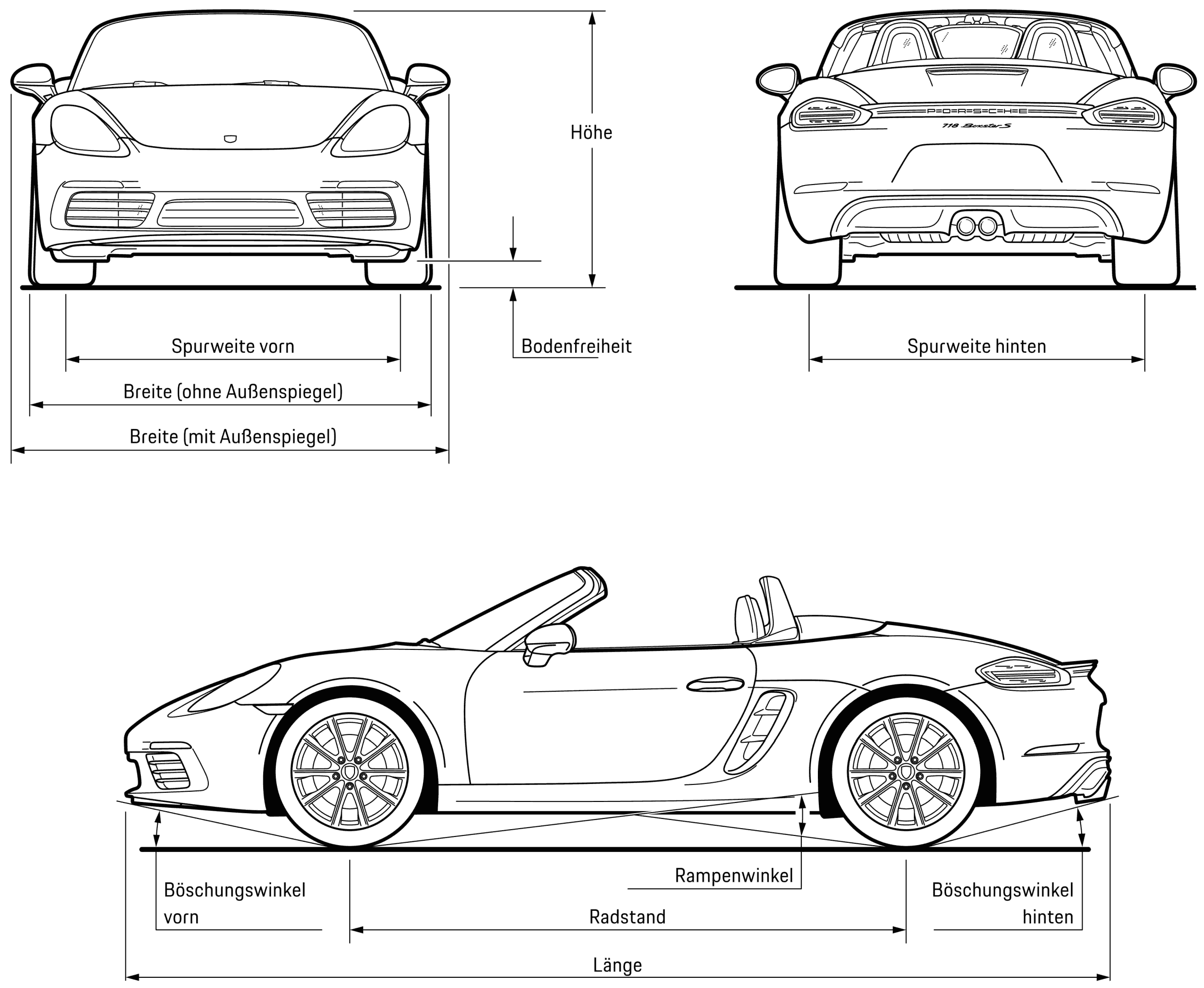 Porsche 718 blueprint