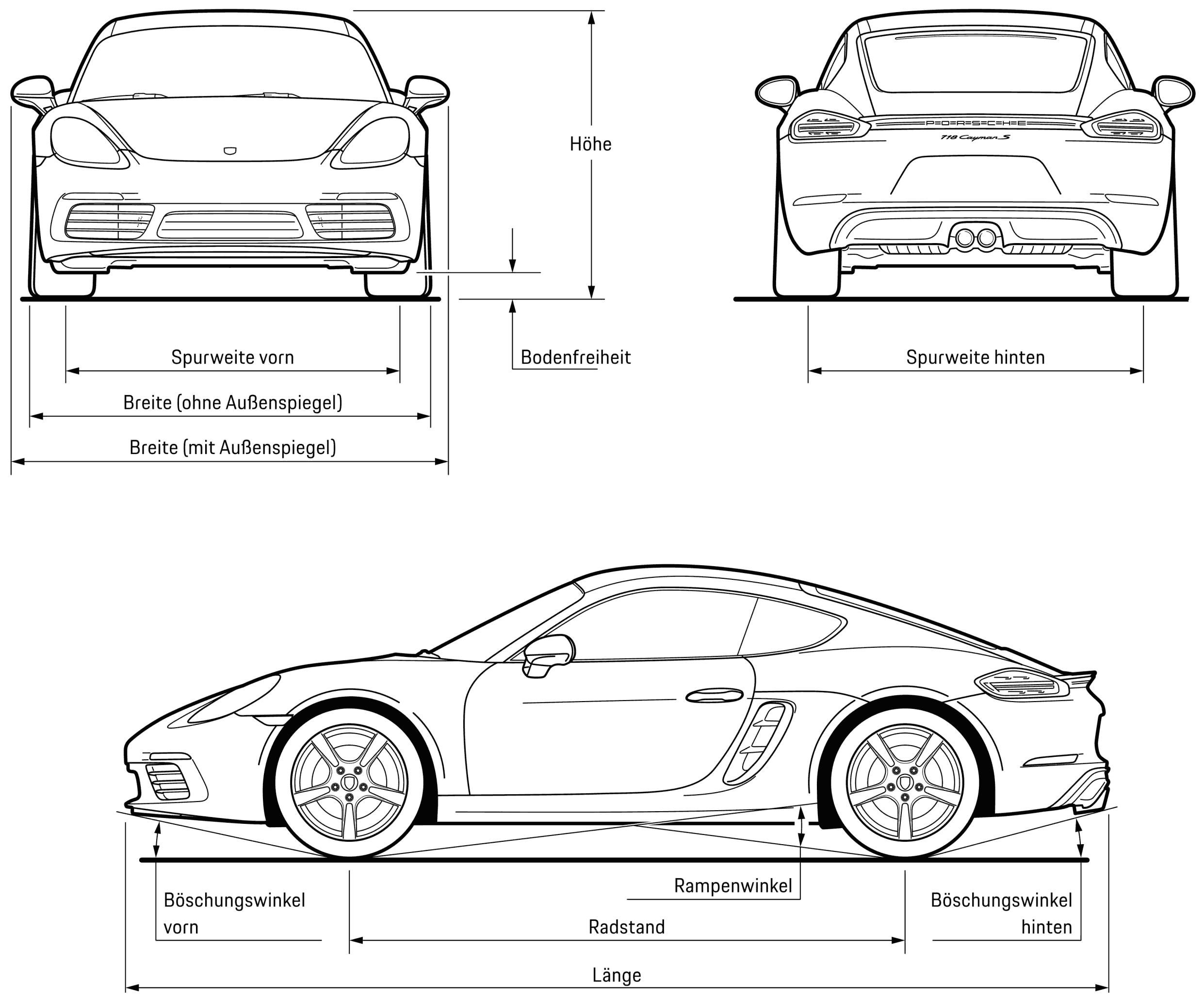 Porsche 718 blueprint