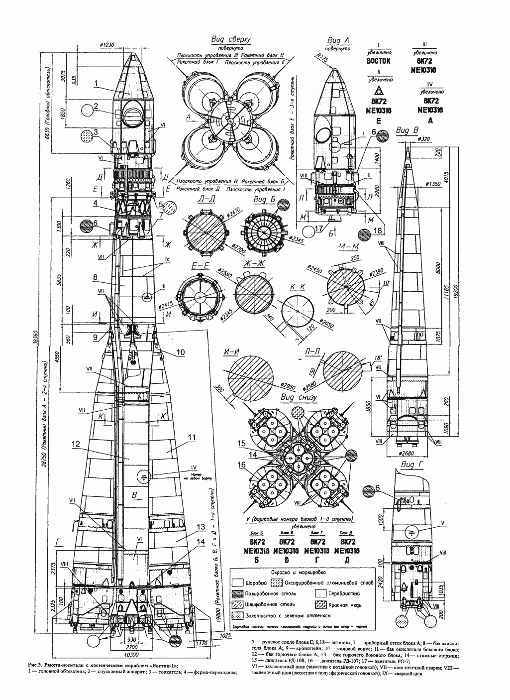 Vostok rocket blueprint