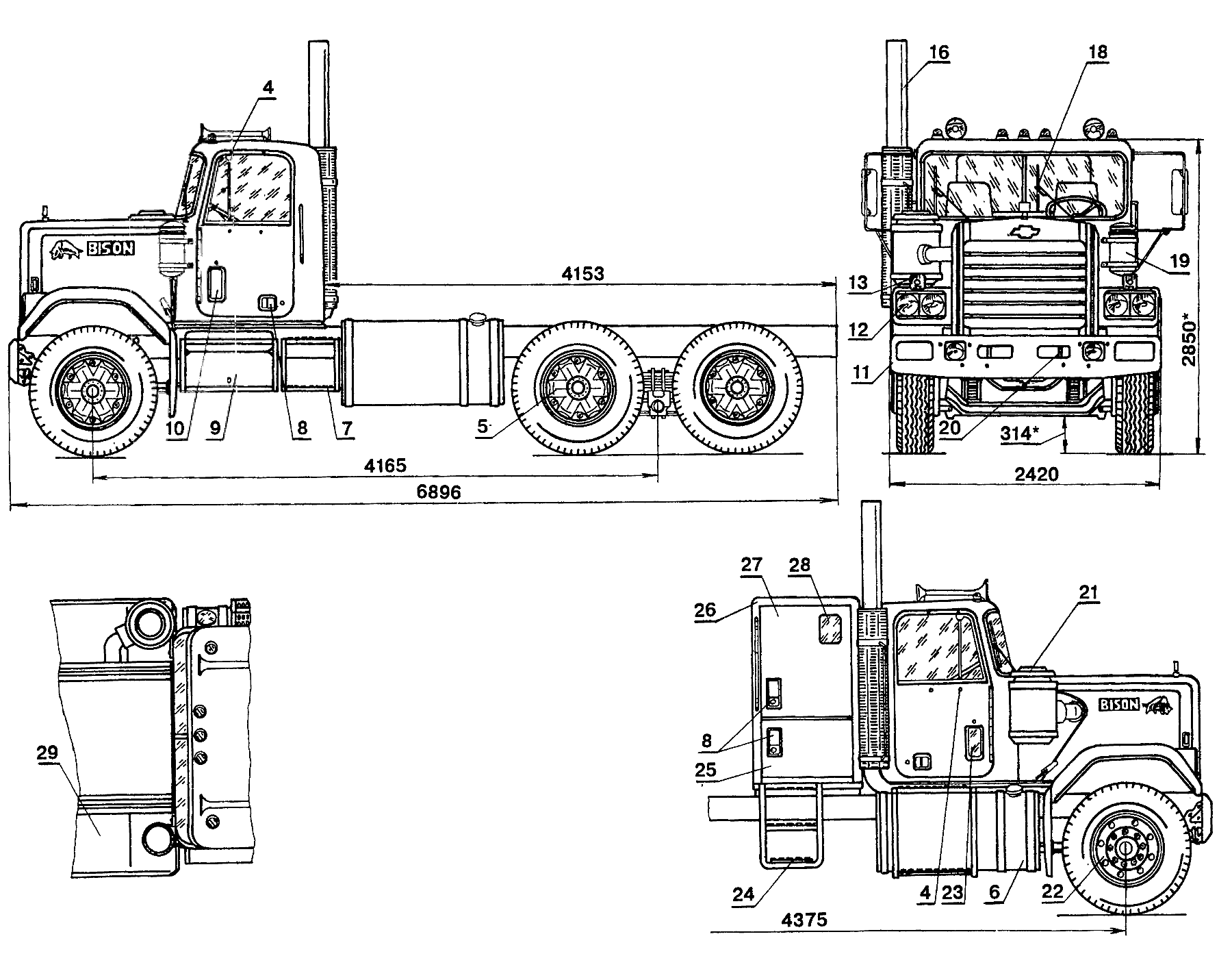 Chevrolet Bison blueprint