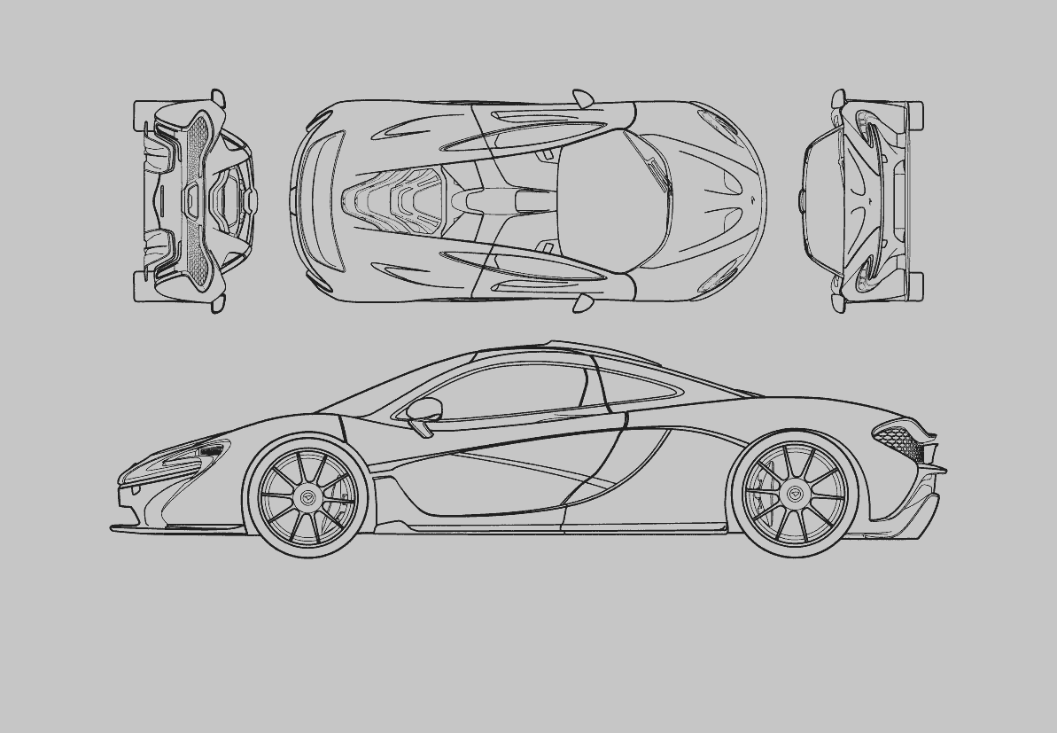 McLaren P1 blueprint