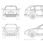 Porsche Cayenne blueprint