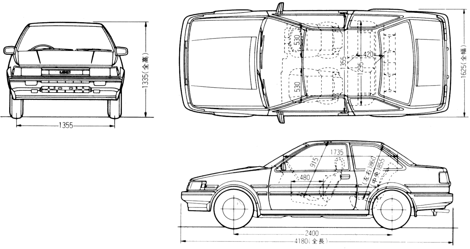 Toyota AE86 blueprint