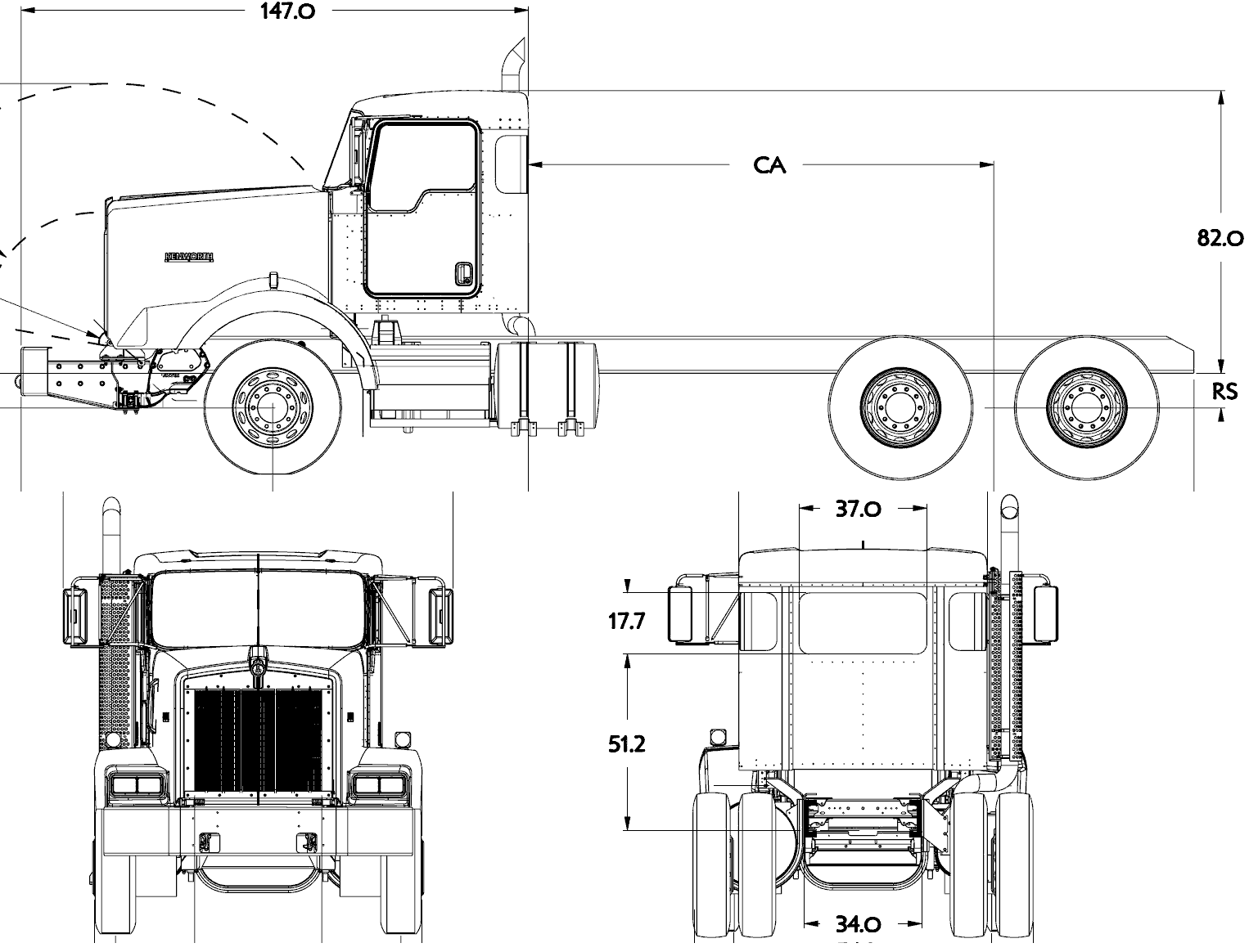 Kenworth T800 blueprint