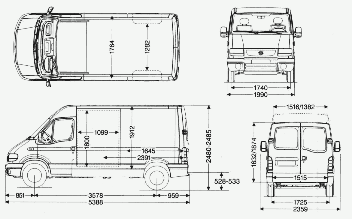 Opel Movano blueprint