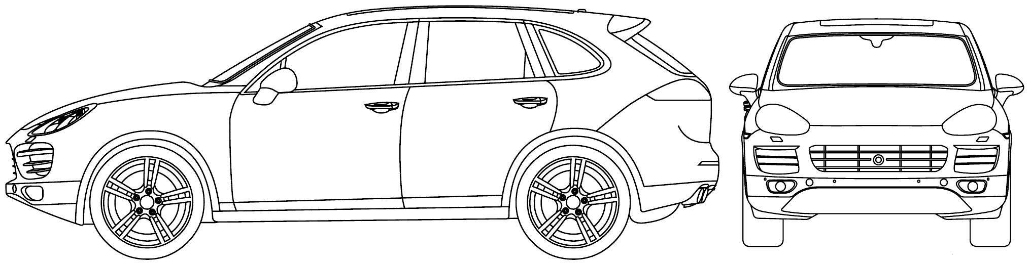 Porsche Cayenne S blueprint