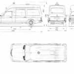 Mercedes-Benz W123 Ambulance blueprint