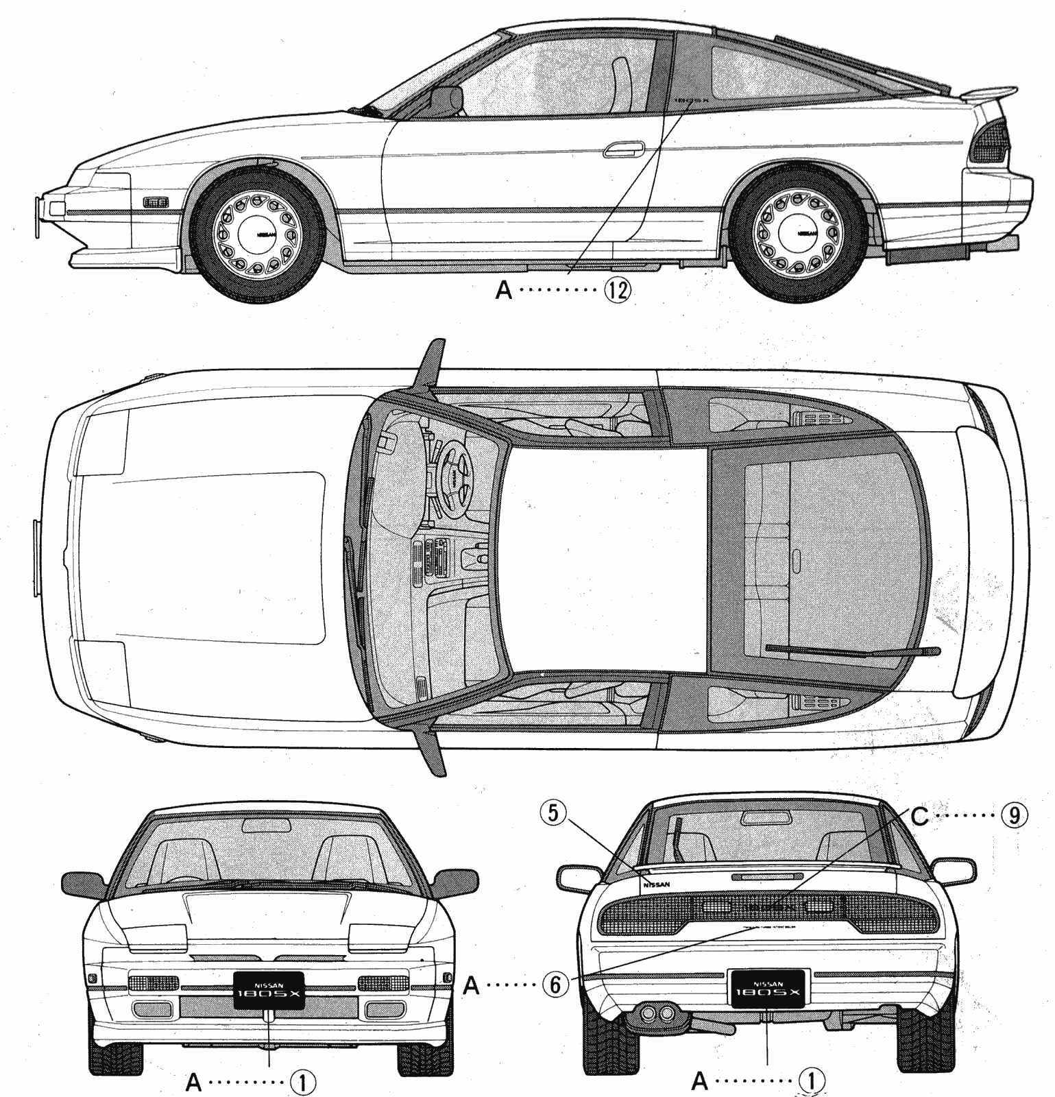 Nissan 180SX blueprint