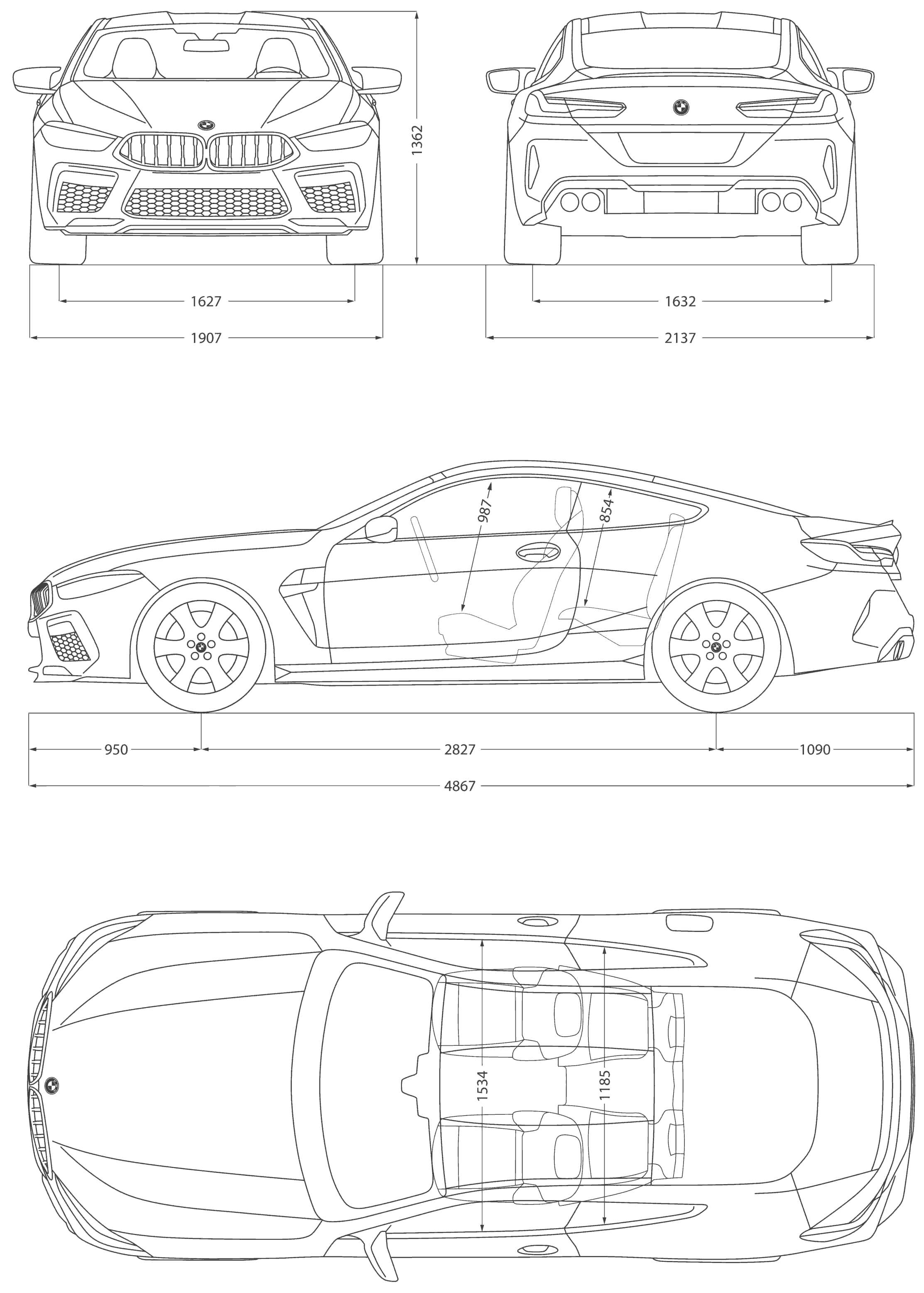 BMW M8 blueprint