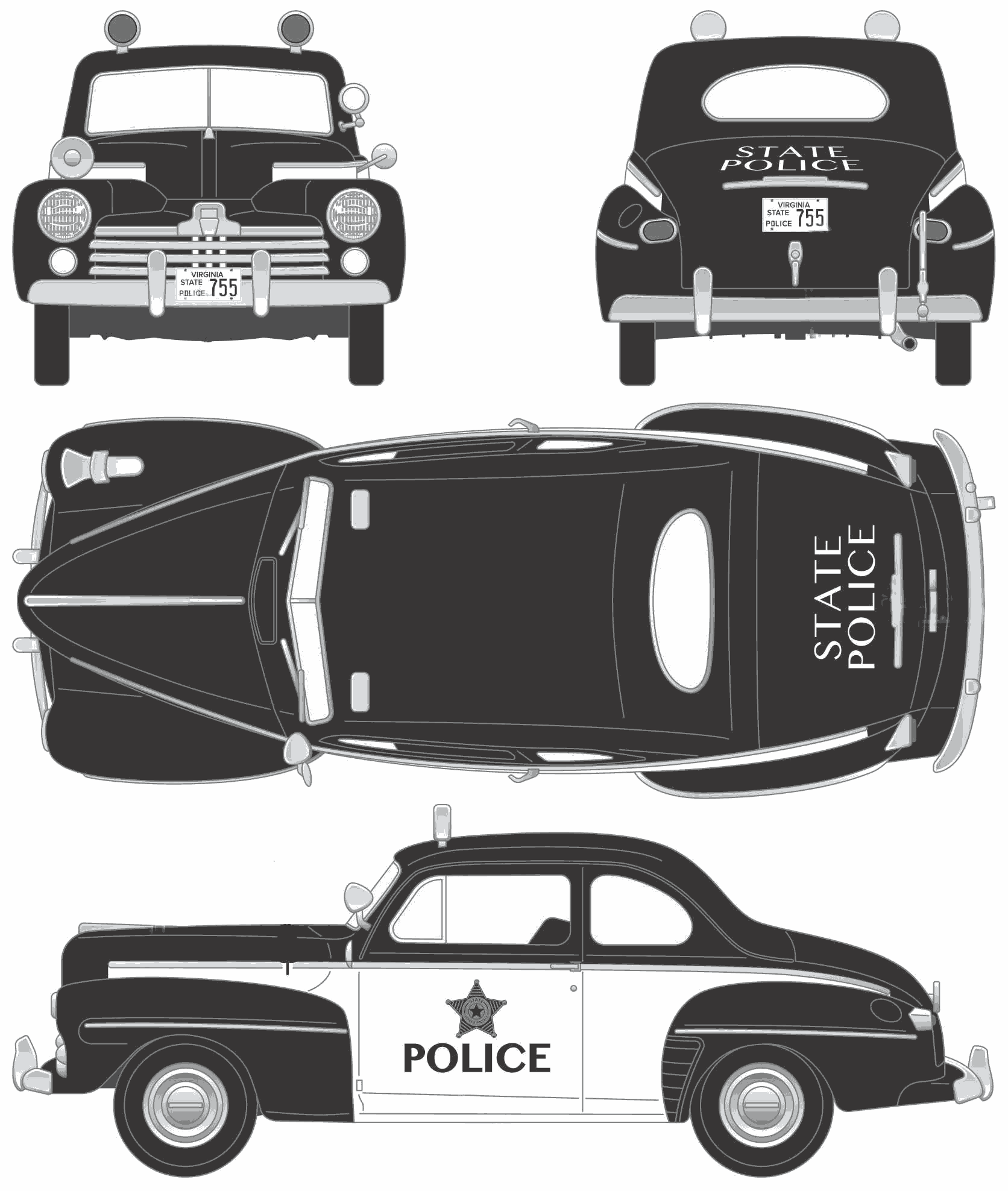 Ford Coupe Police blueprint