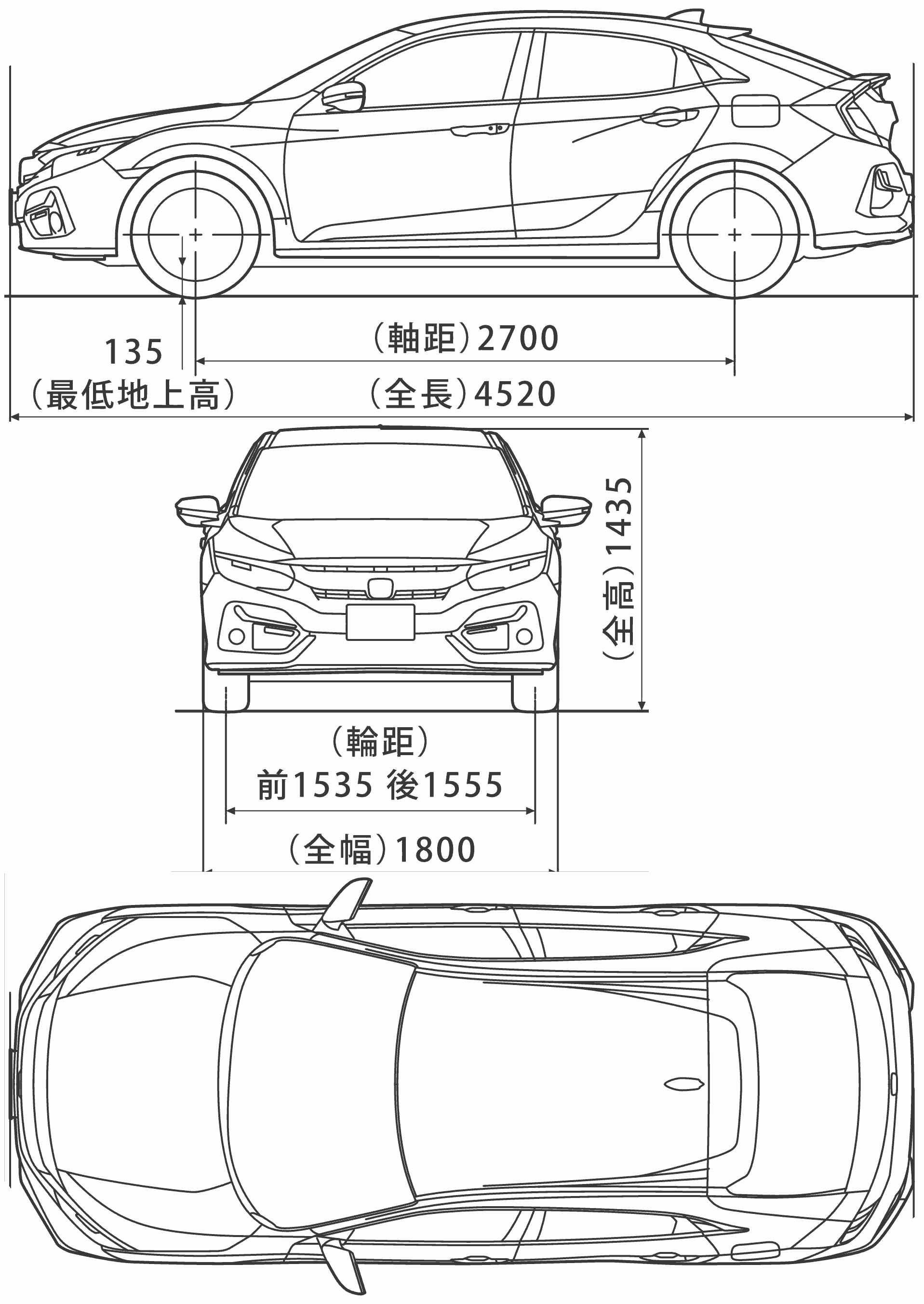 Honda Civic 2020 blueprint