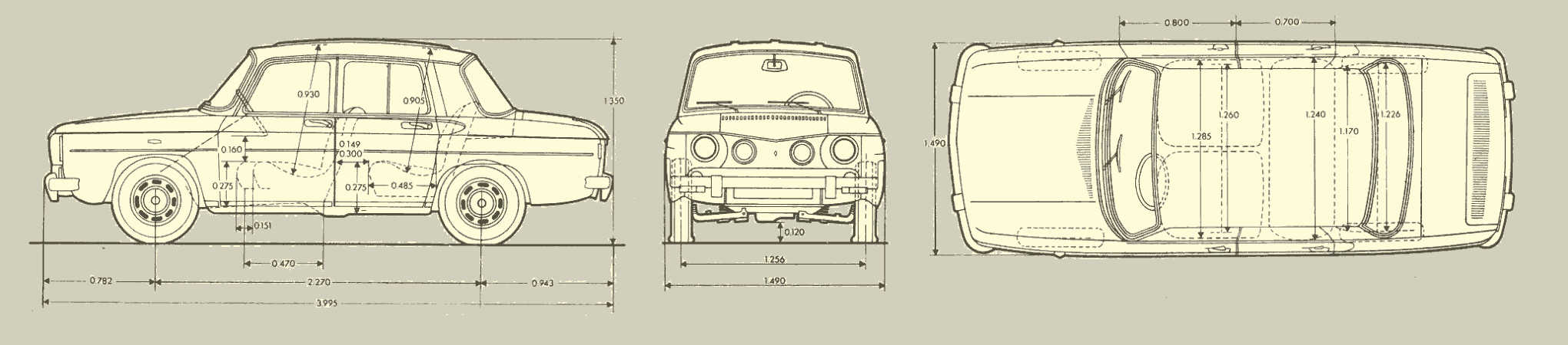 Renault 8 blueprint