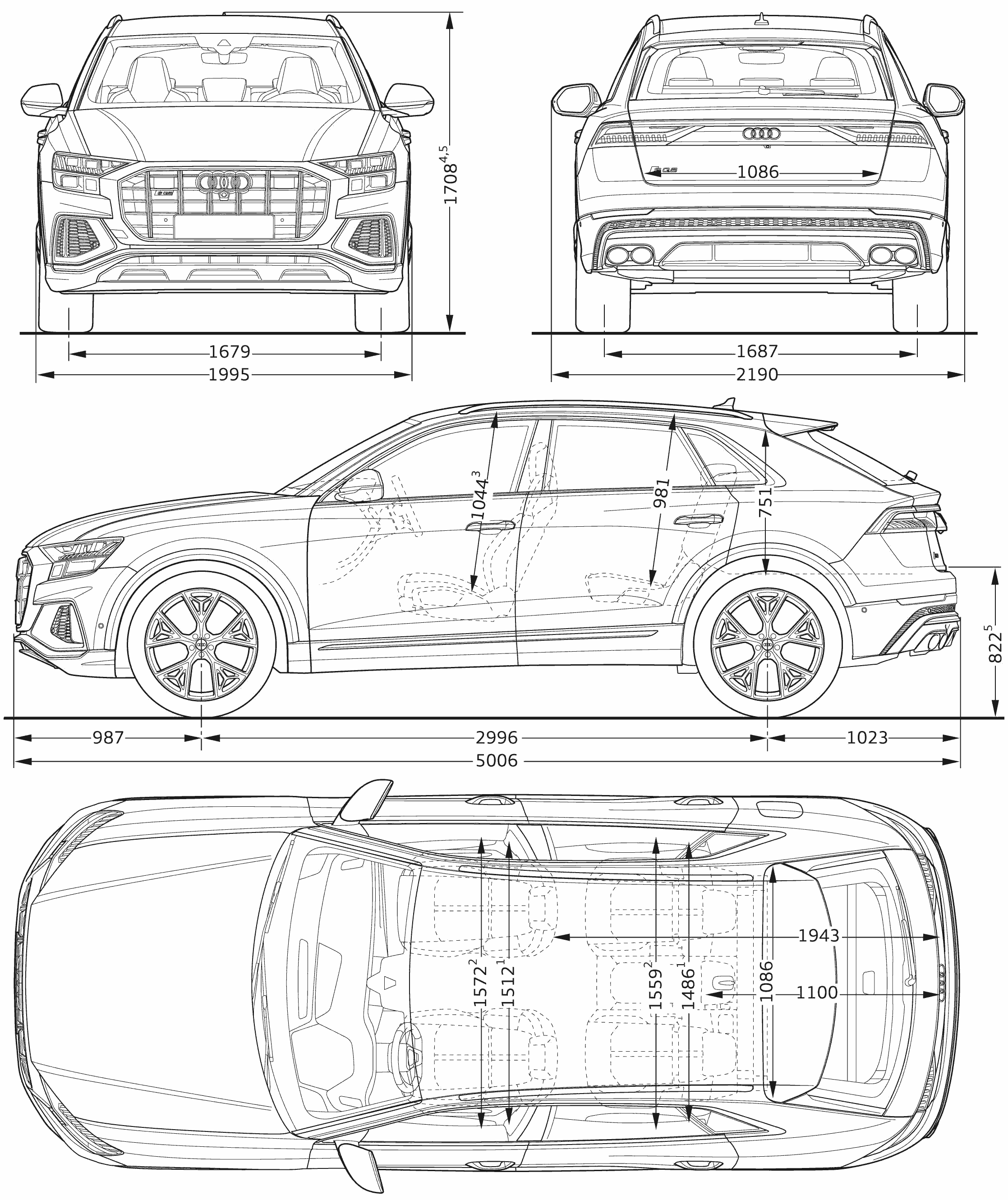 Audi SQ8 blueprint