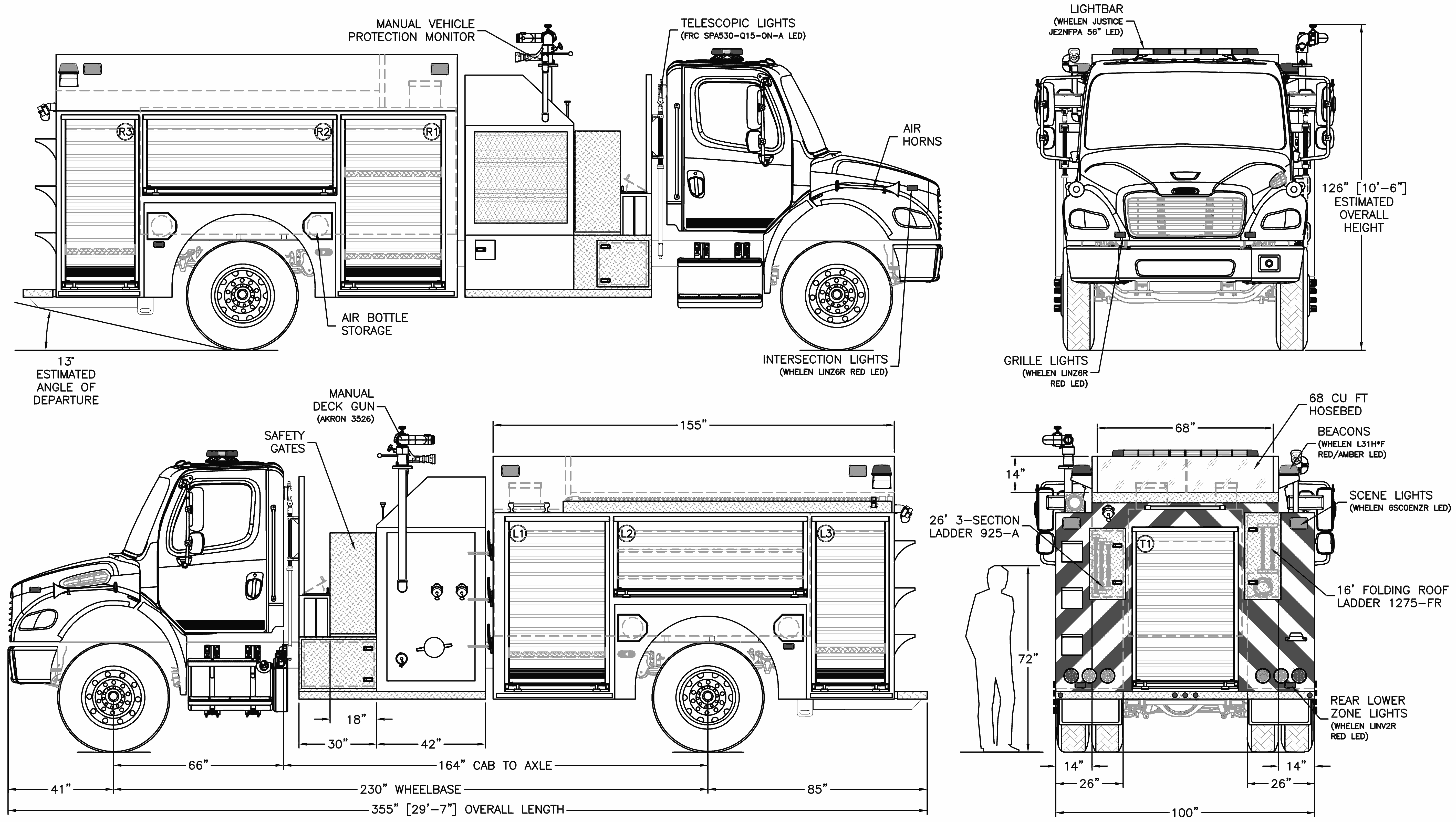 Freightliner M2 106 Pumper Danko Tanker blueprint