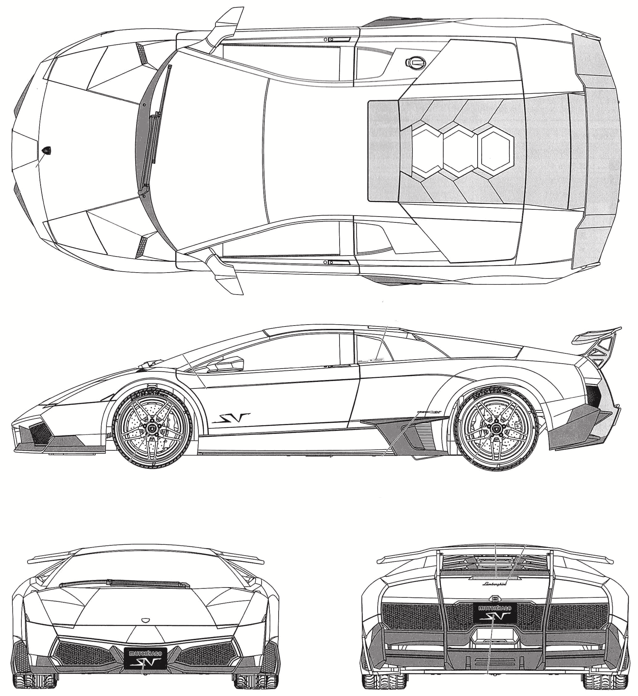 Lamborghini Murcielago LP 670-4 SV blueprint