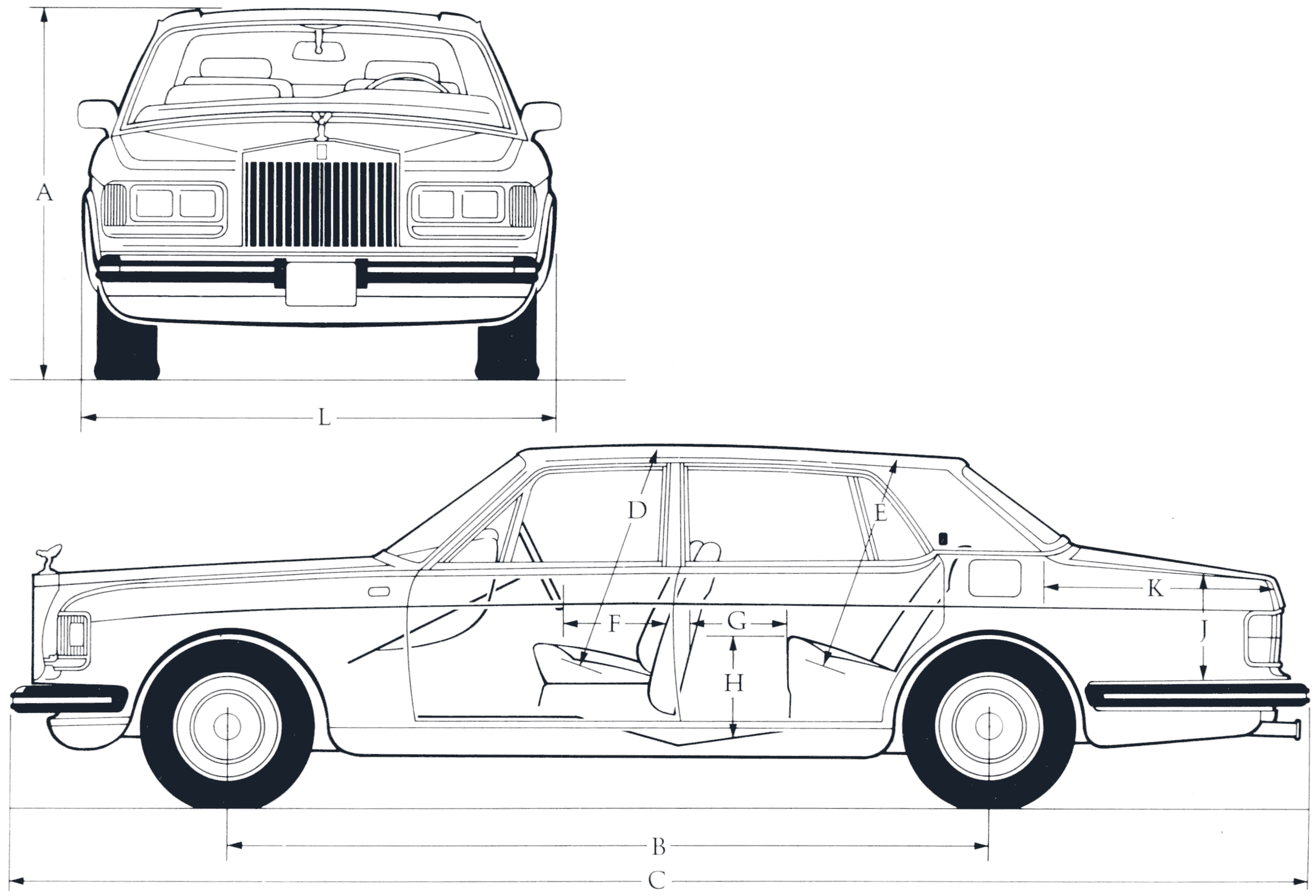 Rolls-Royce Silver Spirit blueprint
