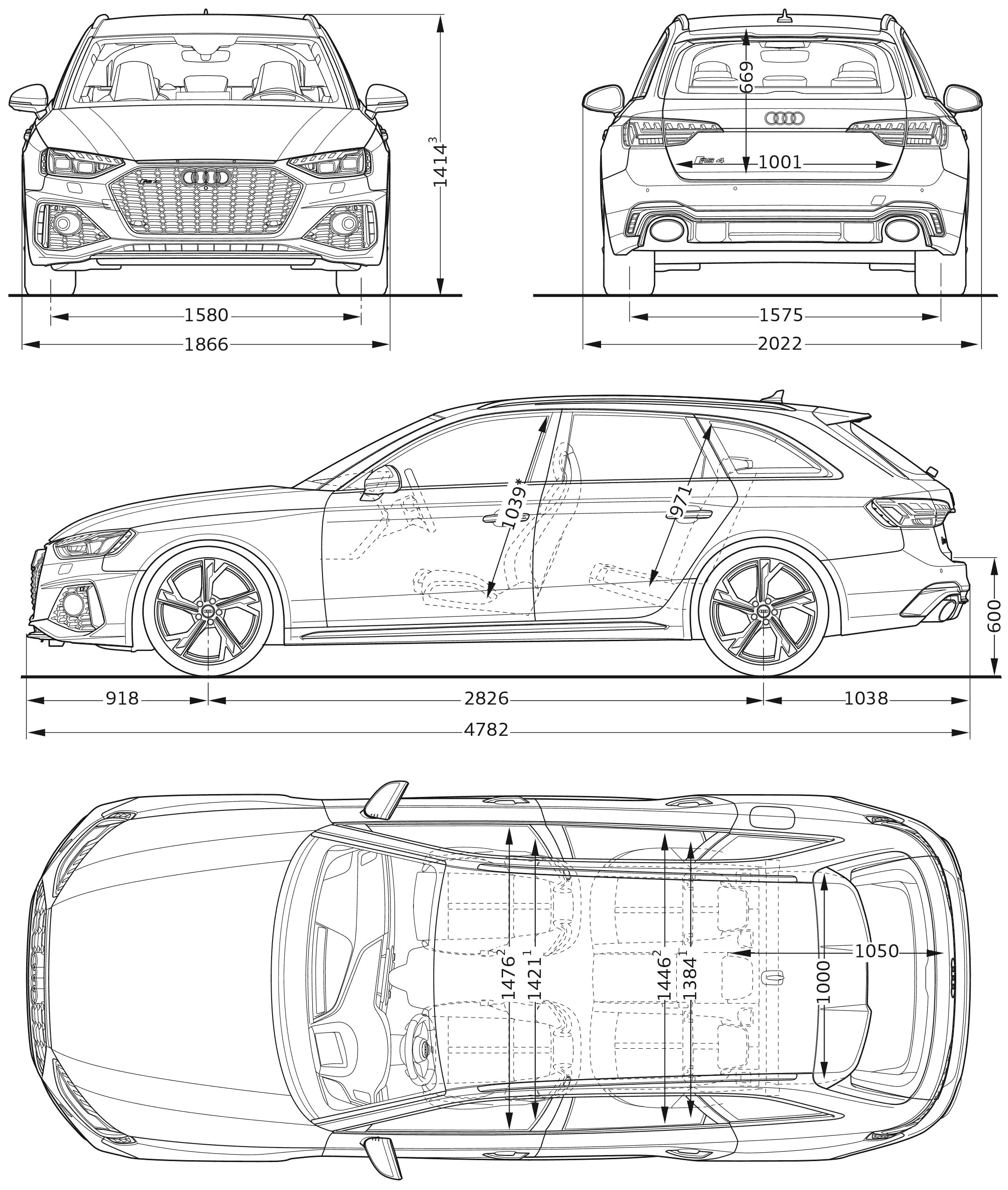 Audi RS 4 Avant blueprint